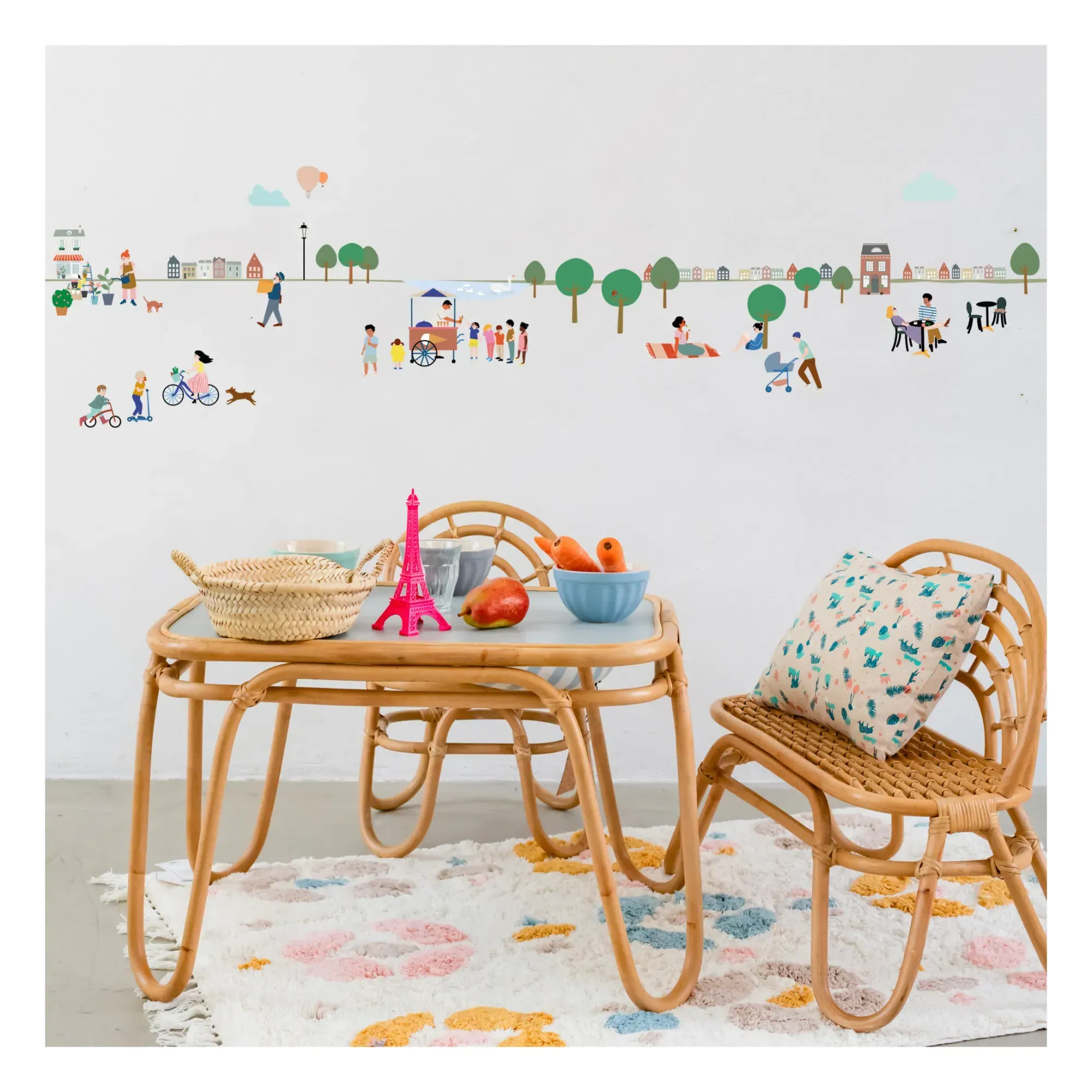 My Village Giant Wall Sticker - Multicoloured, Vinyl alternate view