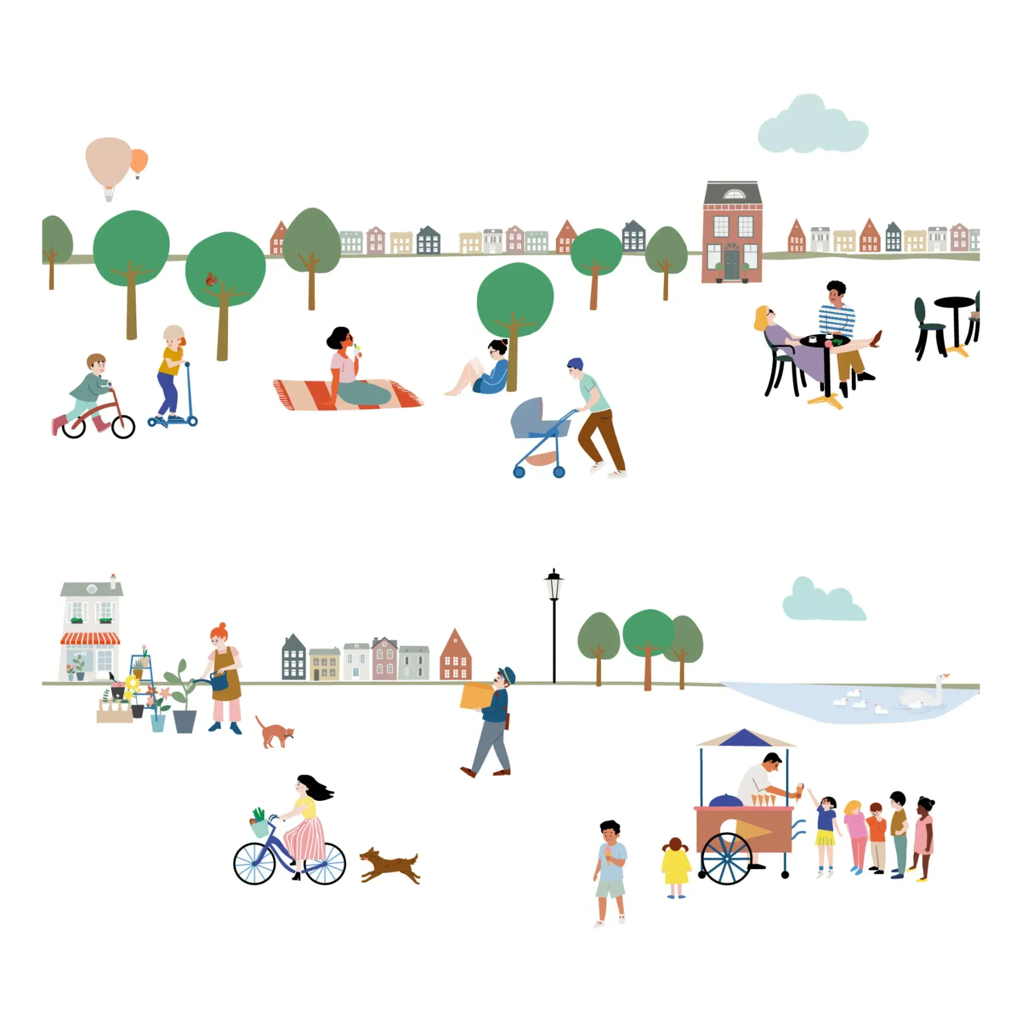 My Village Giant Wall Sticker - Multicoloured, Vinyl product