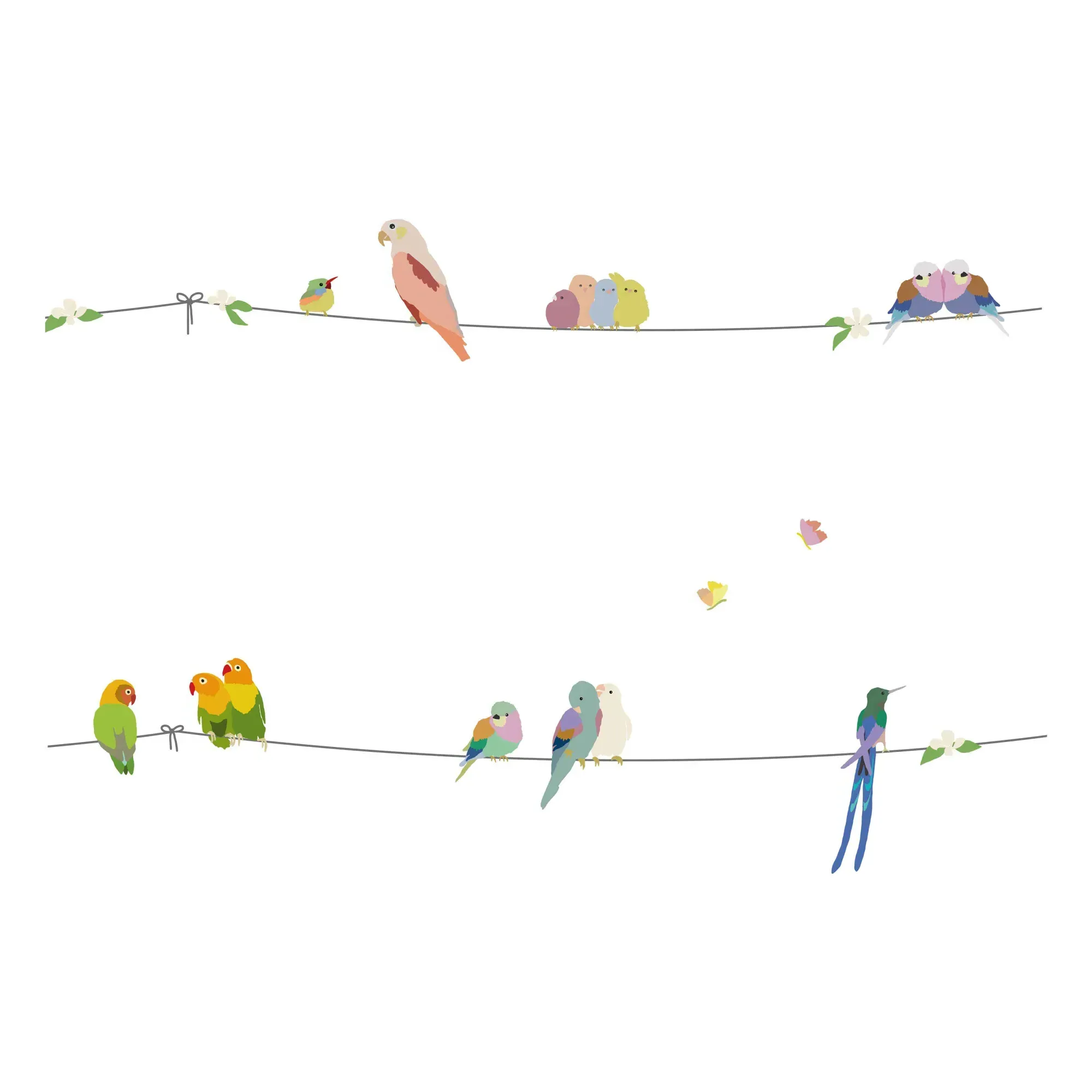 With the Birds Wall Frieze - Multicoloured, Vinyl product