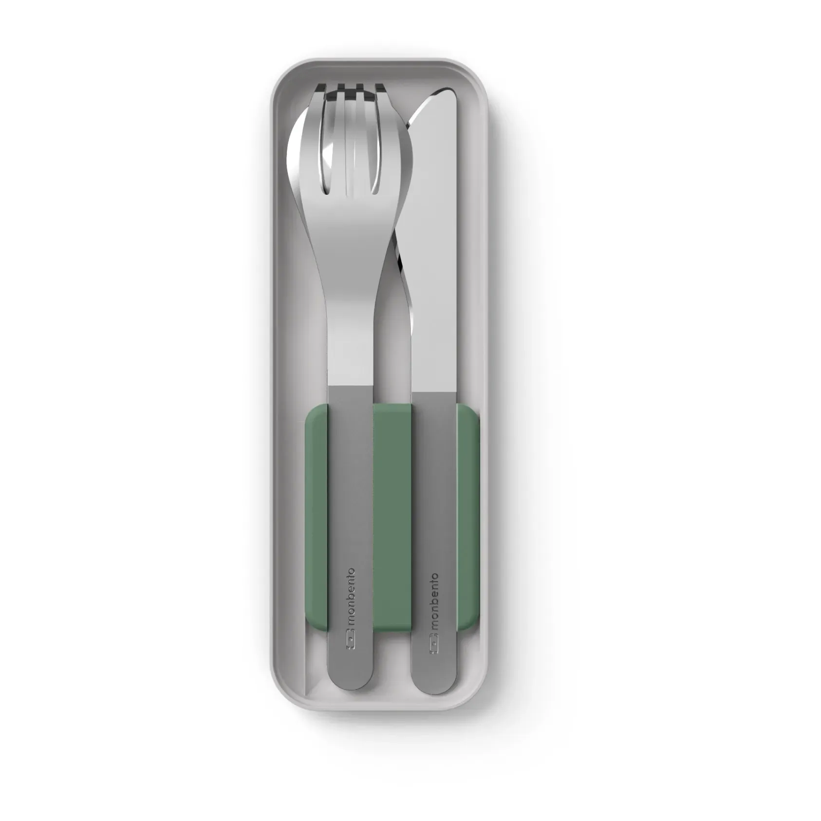 MB Slim Box Pocket Cutlery Set - Green, Stainless Steel product