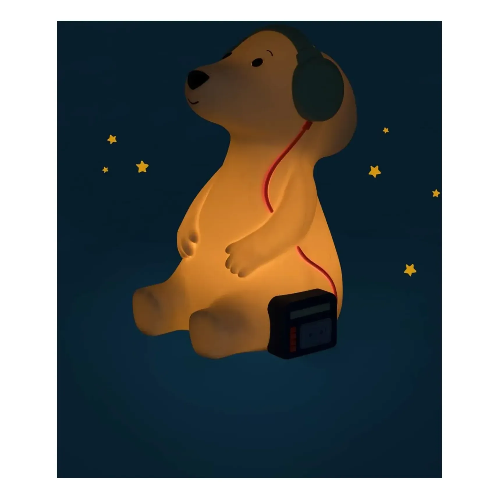 Moulin Roty Pilou Dog Nightlight with Dimmer - White, Silicone alternate view