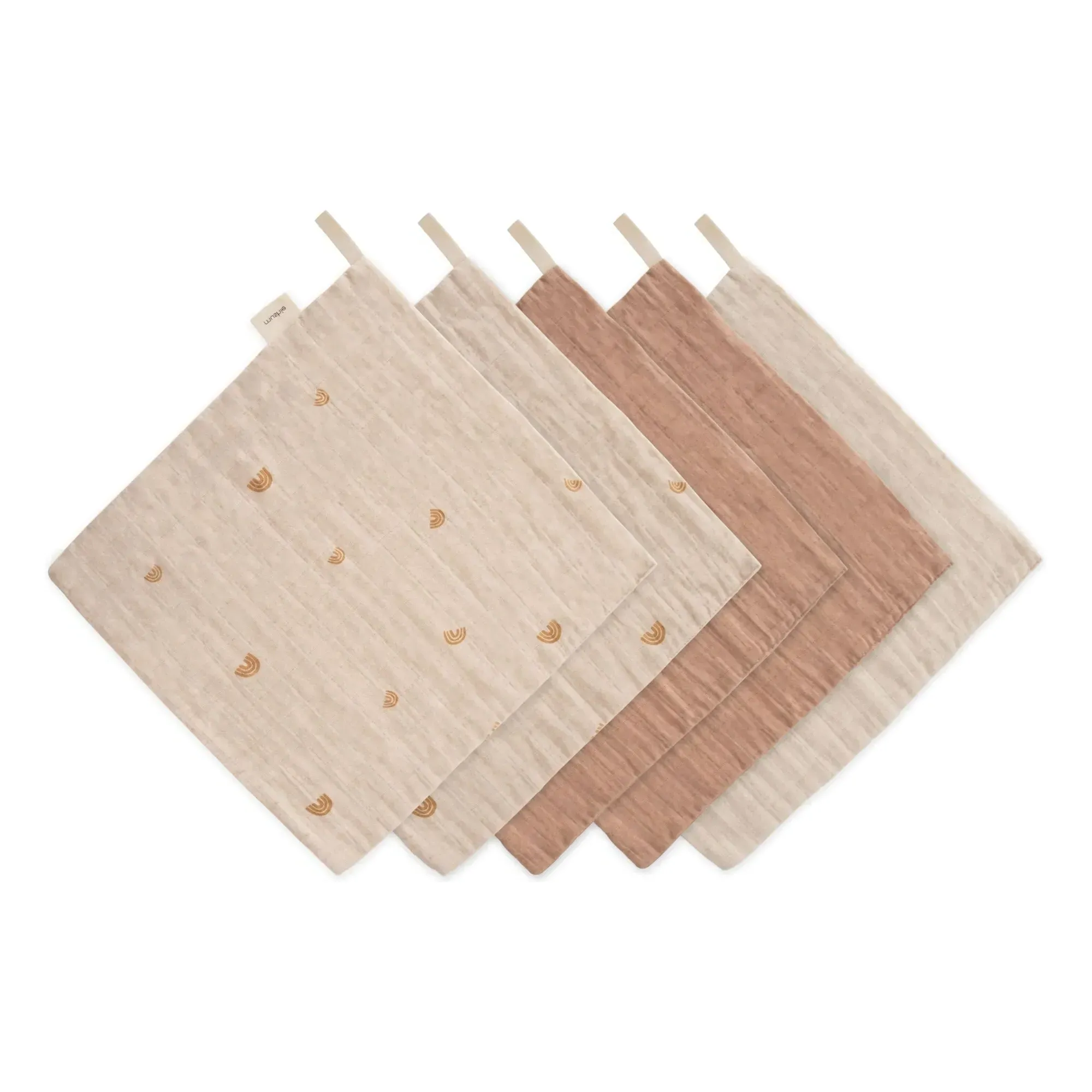 Mushie Bath Squares Set of 5 - Multicoloured, Organic Cotton product