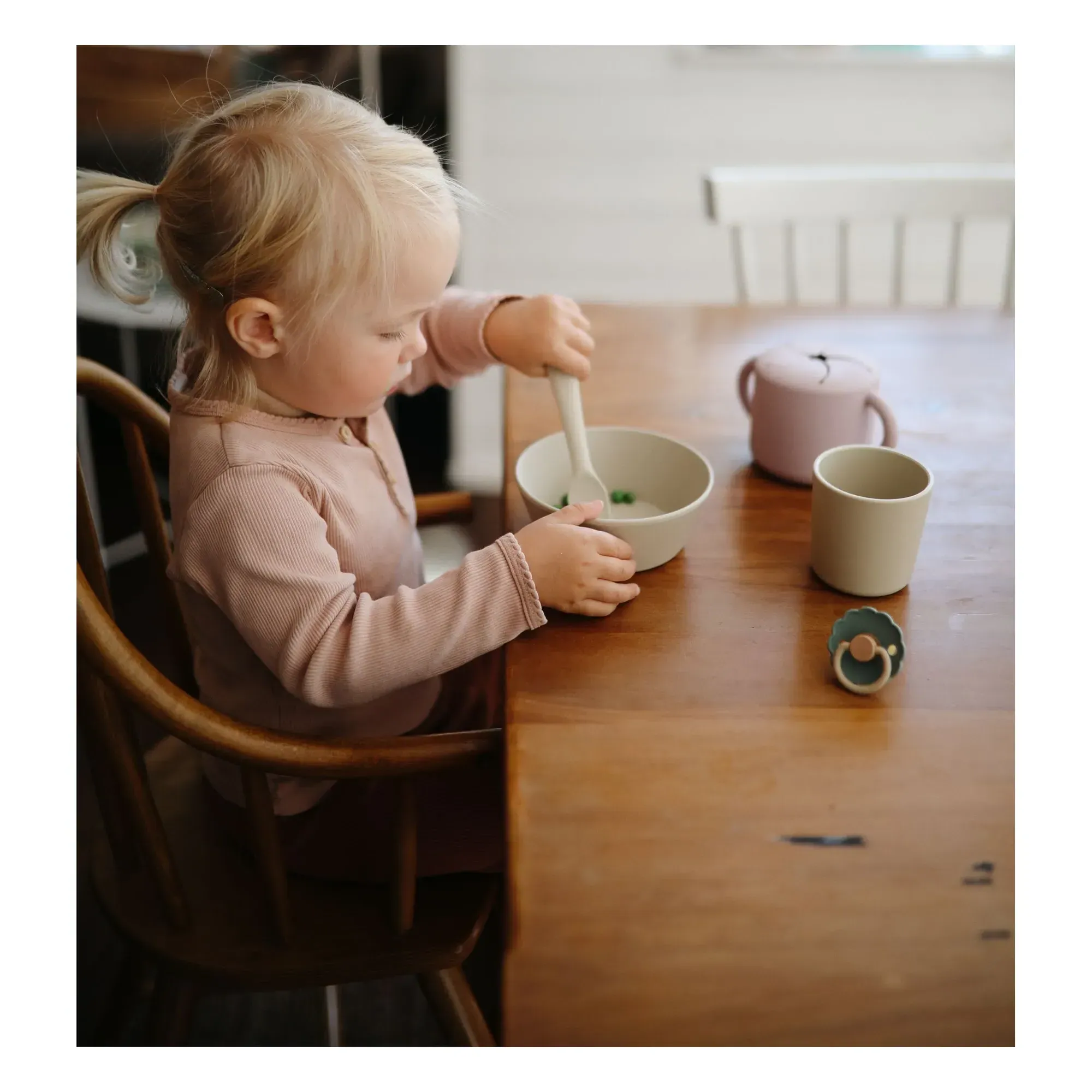Mushie Fork & Spoon Cutlery Set - Vanilla, Polypropylene alternate view