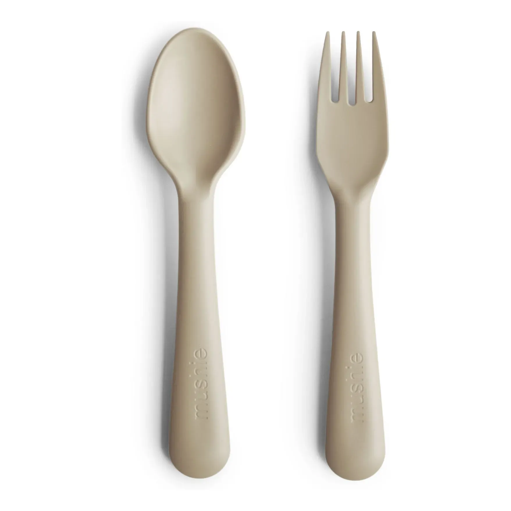 Mushie Fork & Spoon Cutlery Set - Vanilla, Polypropylene product
