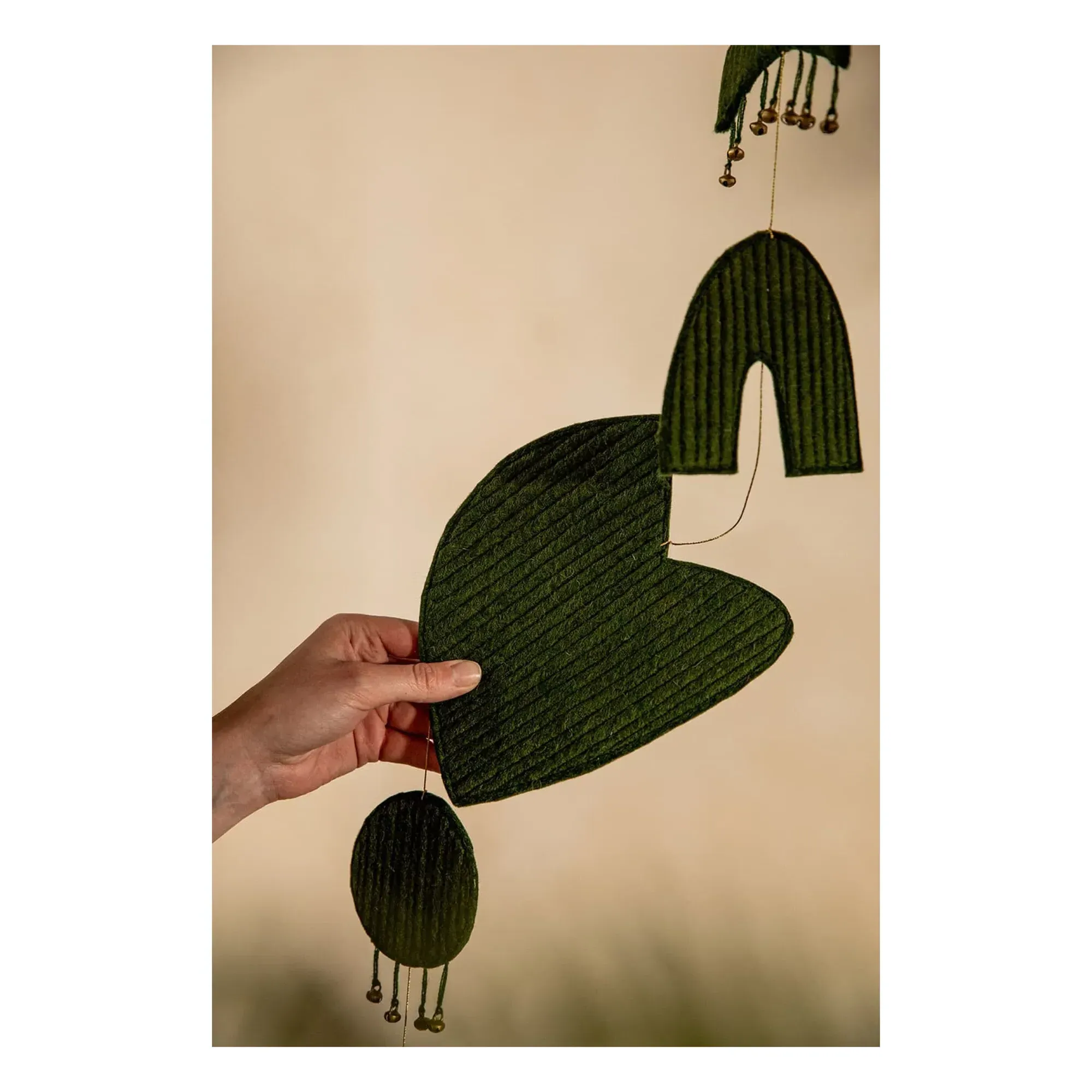 Chakra Hanging Mobile - Dark Green, Felt alternate view