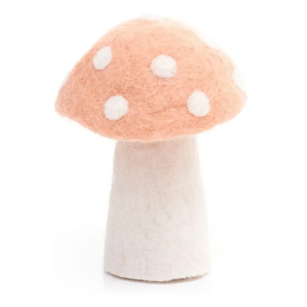 Dotty Felt Mushroom Figurines Set of 3 - Blush product