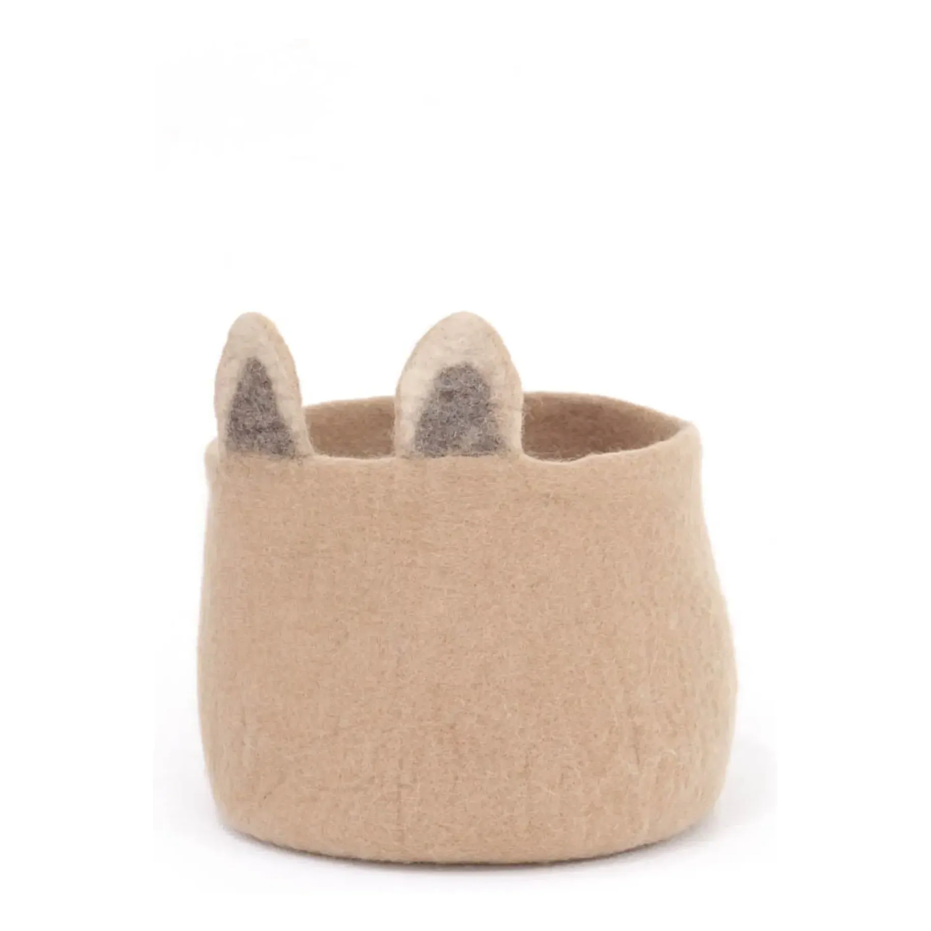 Foxy Round Felt Storage Basket - Beige product