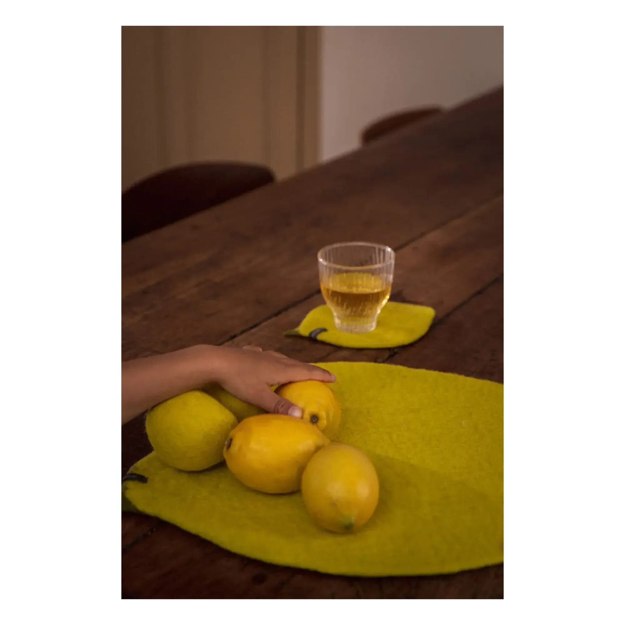 Lemon Felt Place Mat - Yellow alternate view