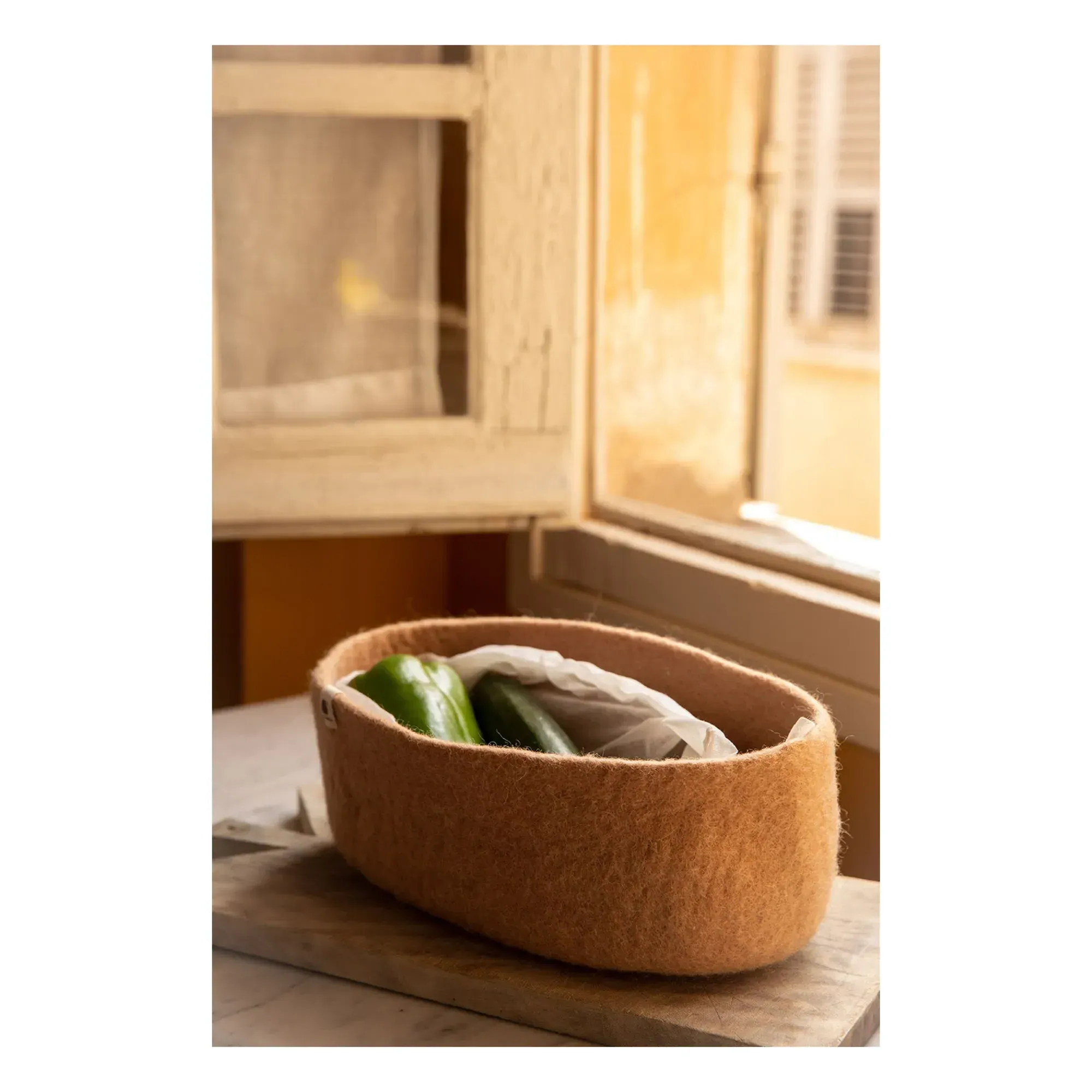Muskhane Felt Storage Basket - Beige alternate view