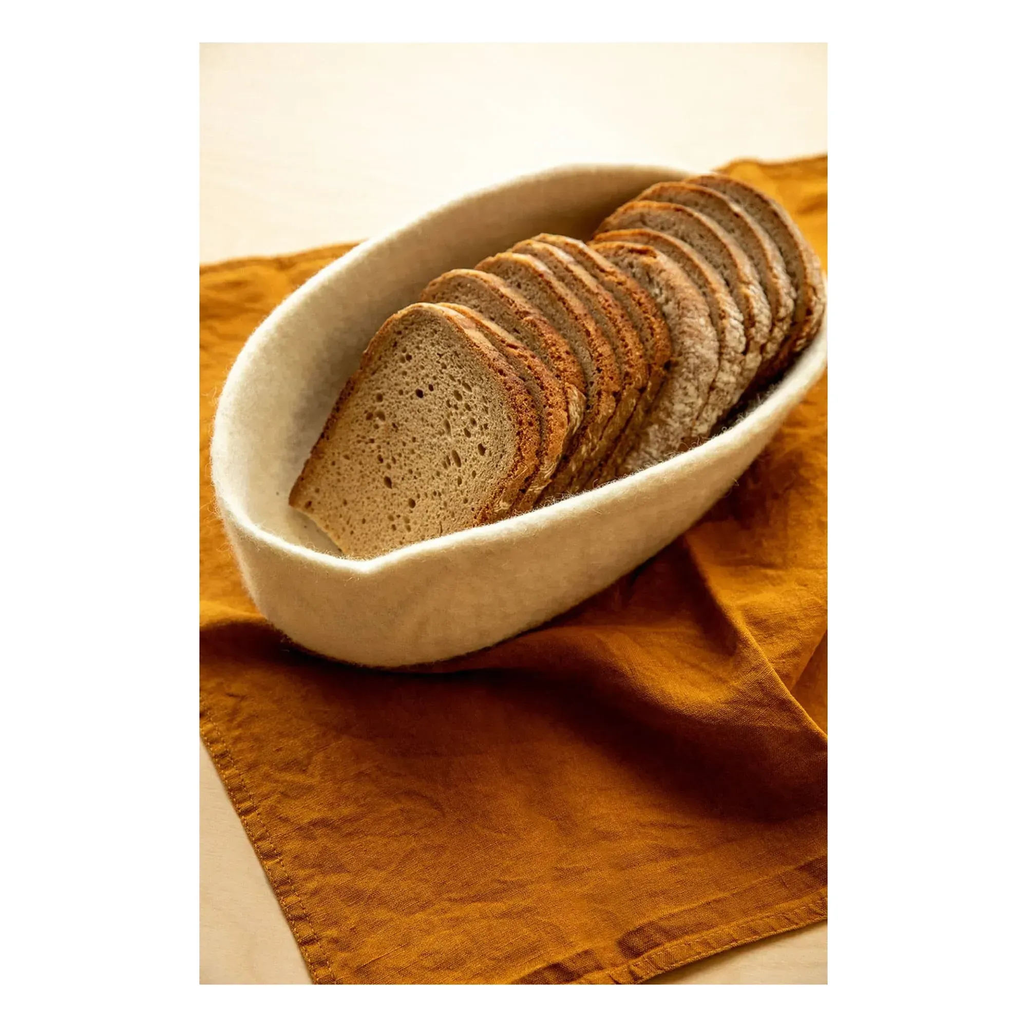 Muskhane Oval Storage Basket - Ecru, Felt alternate view