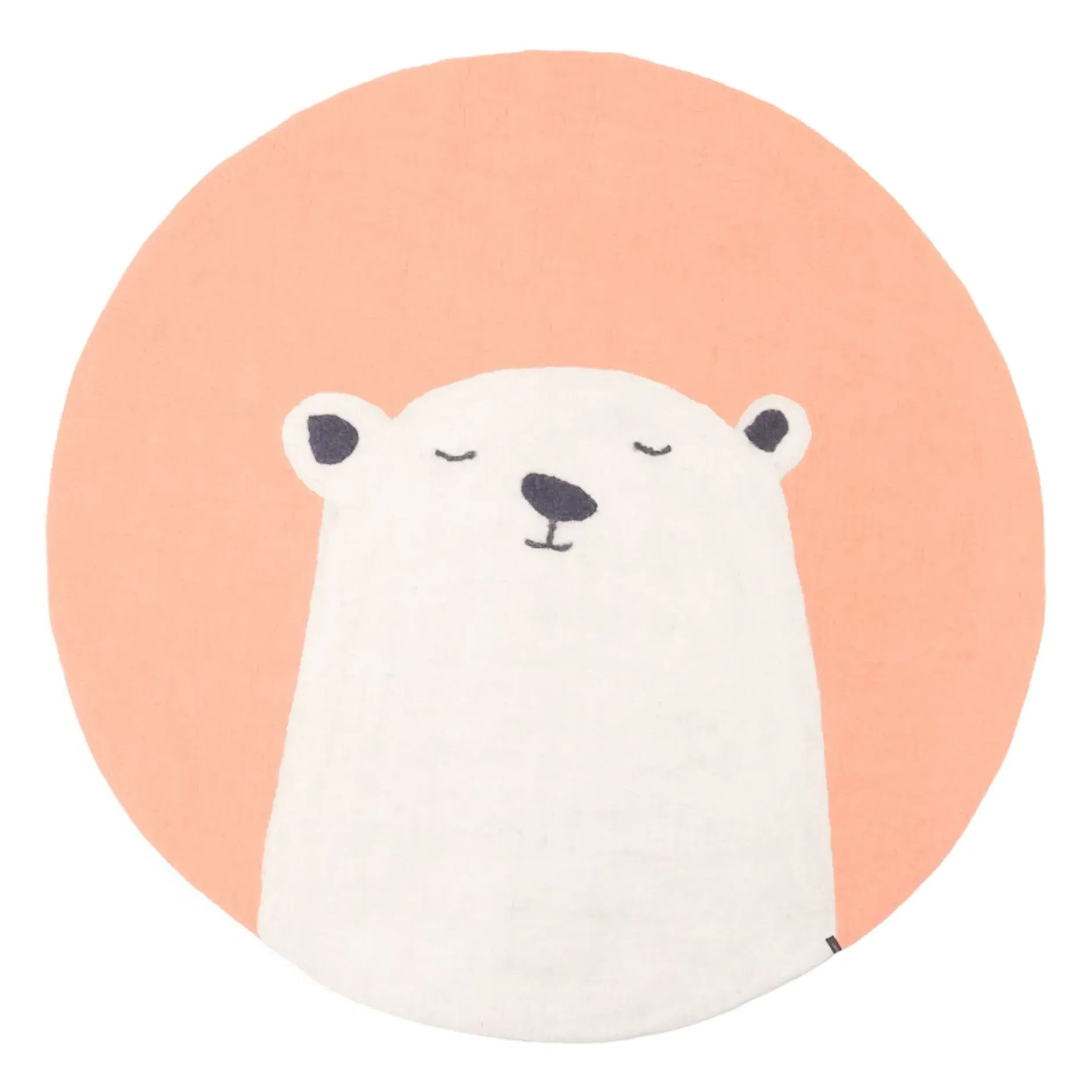 Pasu Grizzly Bear Shaped Round Rug - Caramel, Wool Felt product