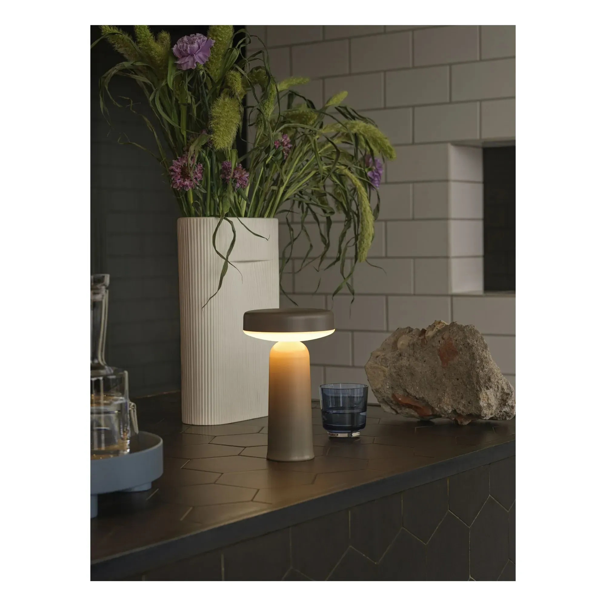 Ease by Johan Van Hengel Portable Table Lamp - Taupe Brown, ABS alternate view
