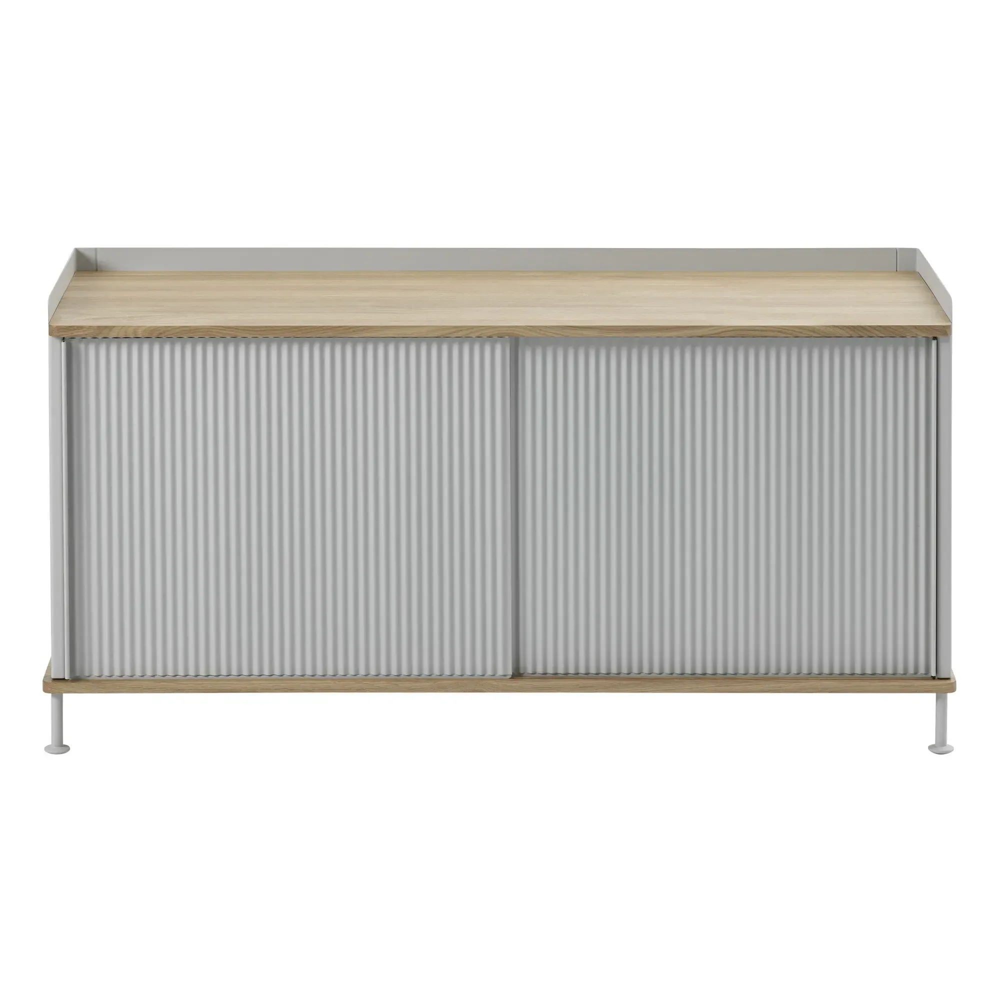 Enfold Sideboard with Sliding Doors - Light Grey, Oak product