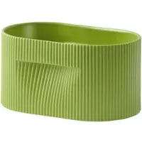 Ridge Planter with Ribbed Rim - Moss Green, Earthenware alternate view