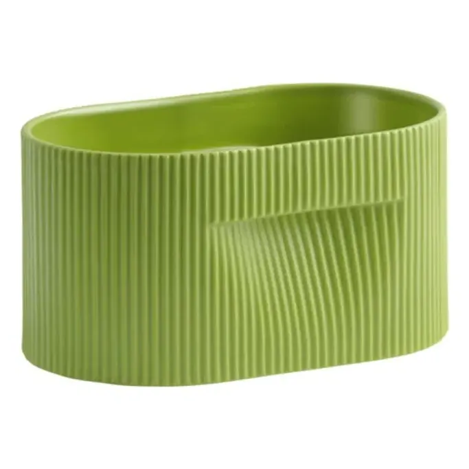 Ridge Planter with Ribbed Rim - Moss Green, Earthenware product