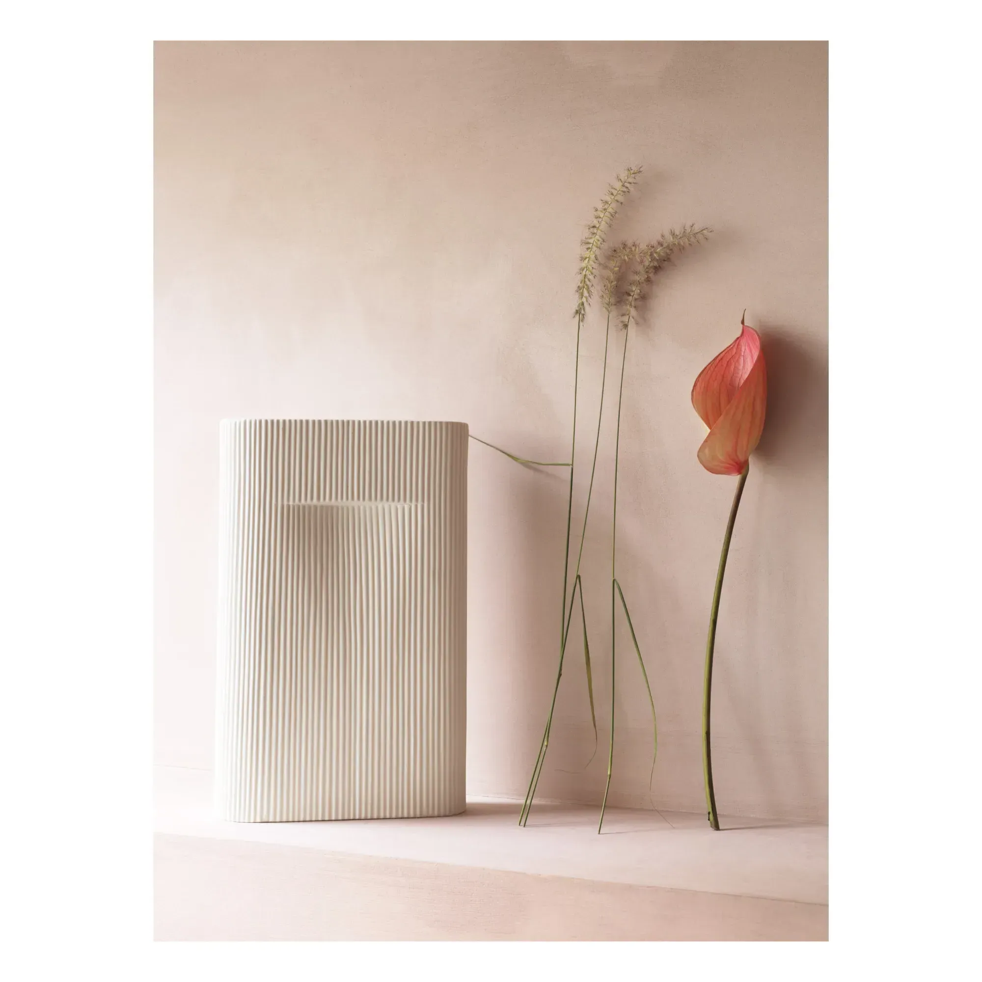 Ridge Vase - Beige, Earthenware alternate view