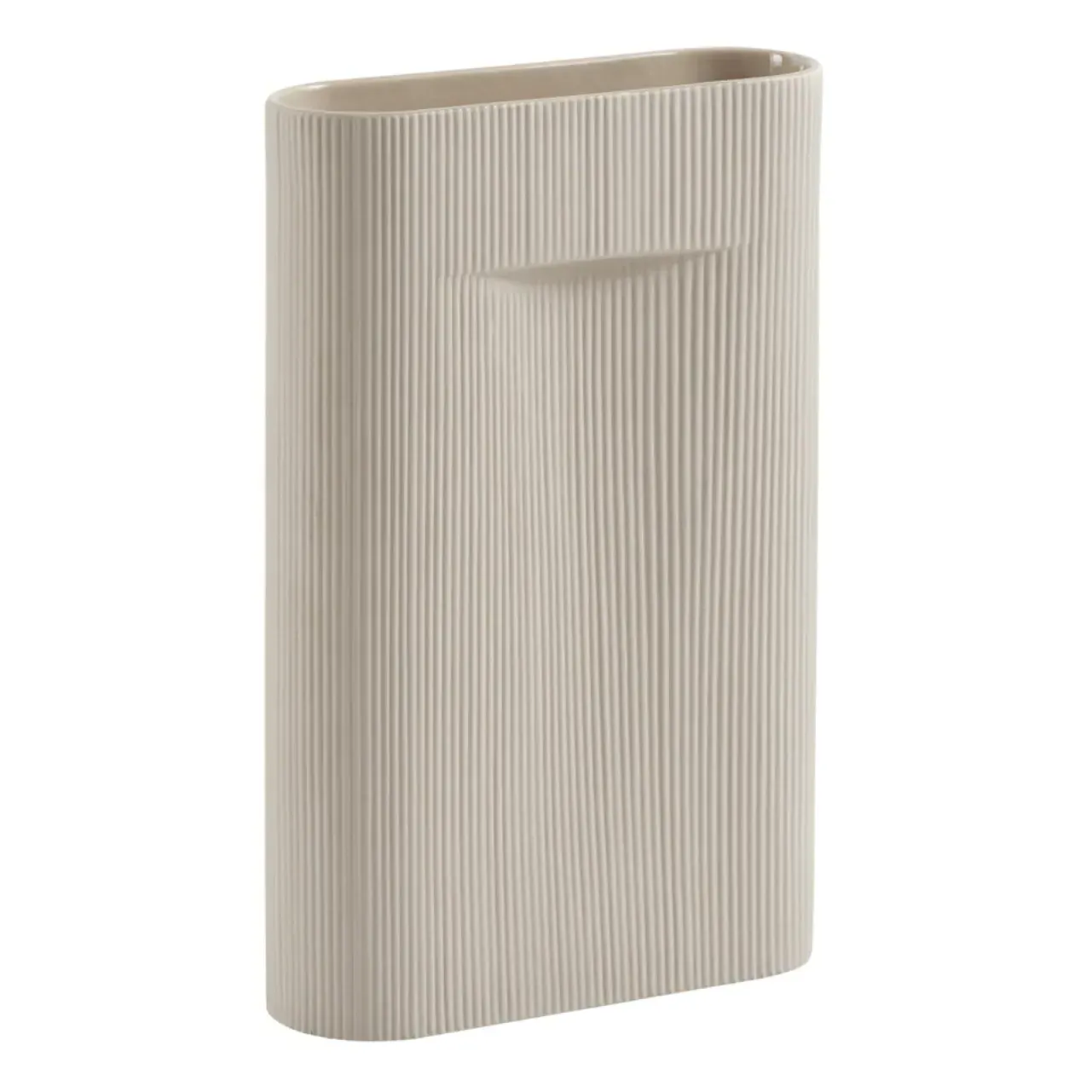 Ridge Vase - Beige, Earthenware product