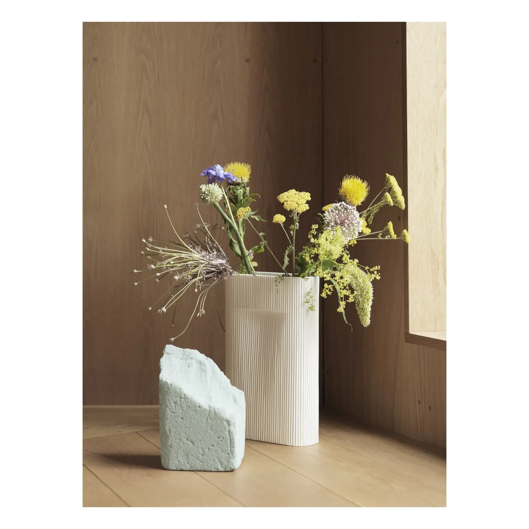 Ridge Vase - Cream, Earthenware alternate view