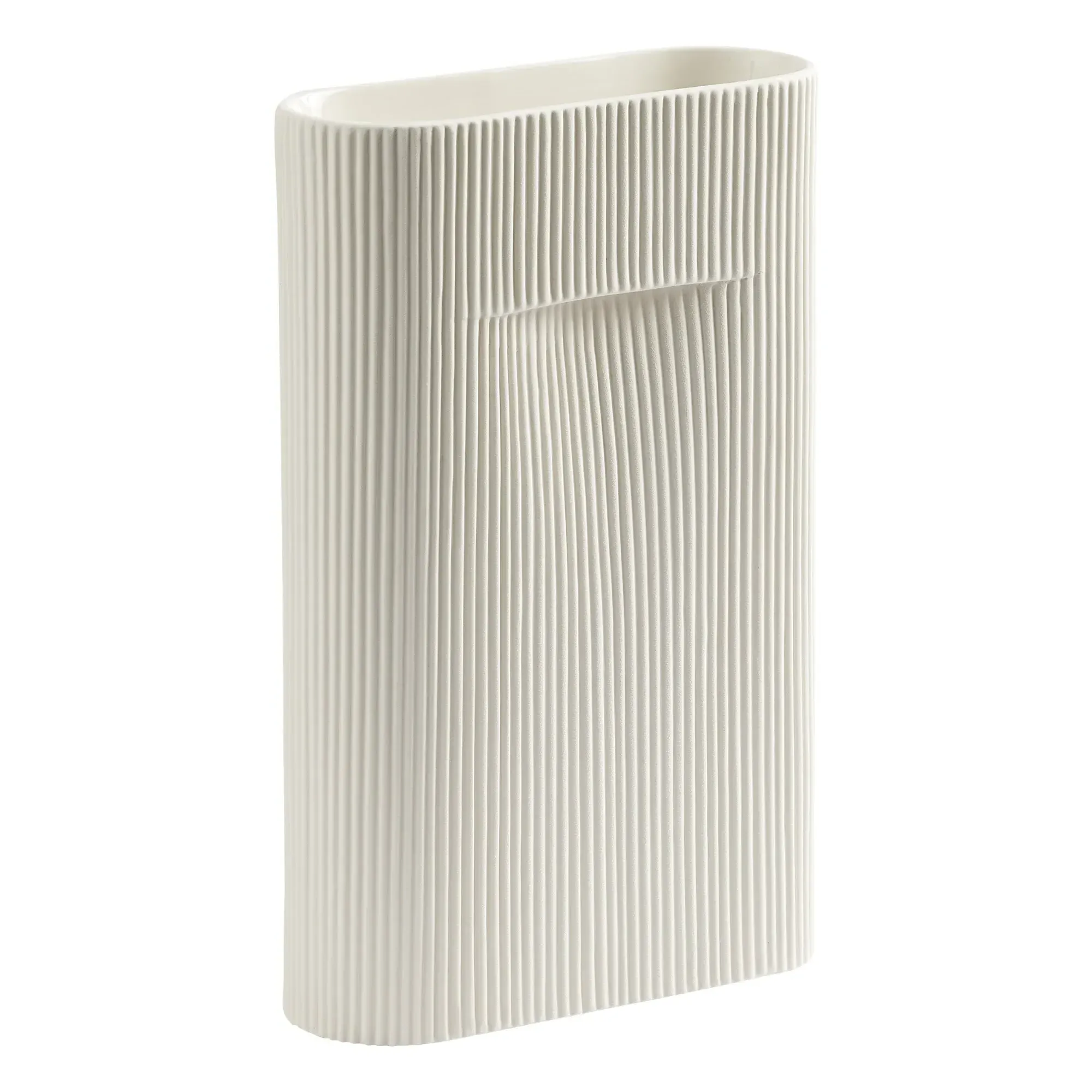 Ridge Vase - Cream, Earthenware product