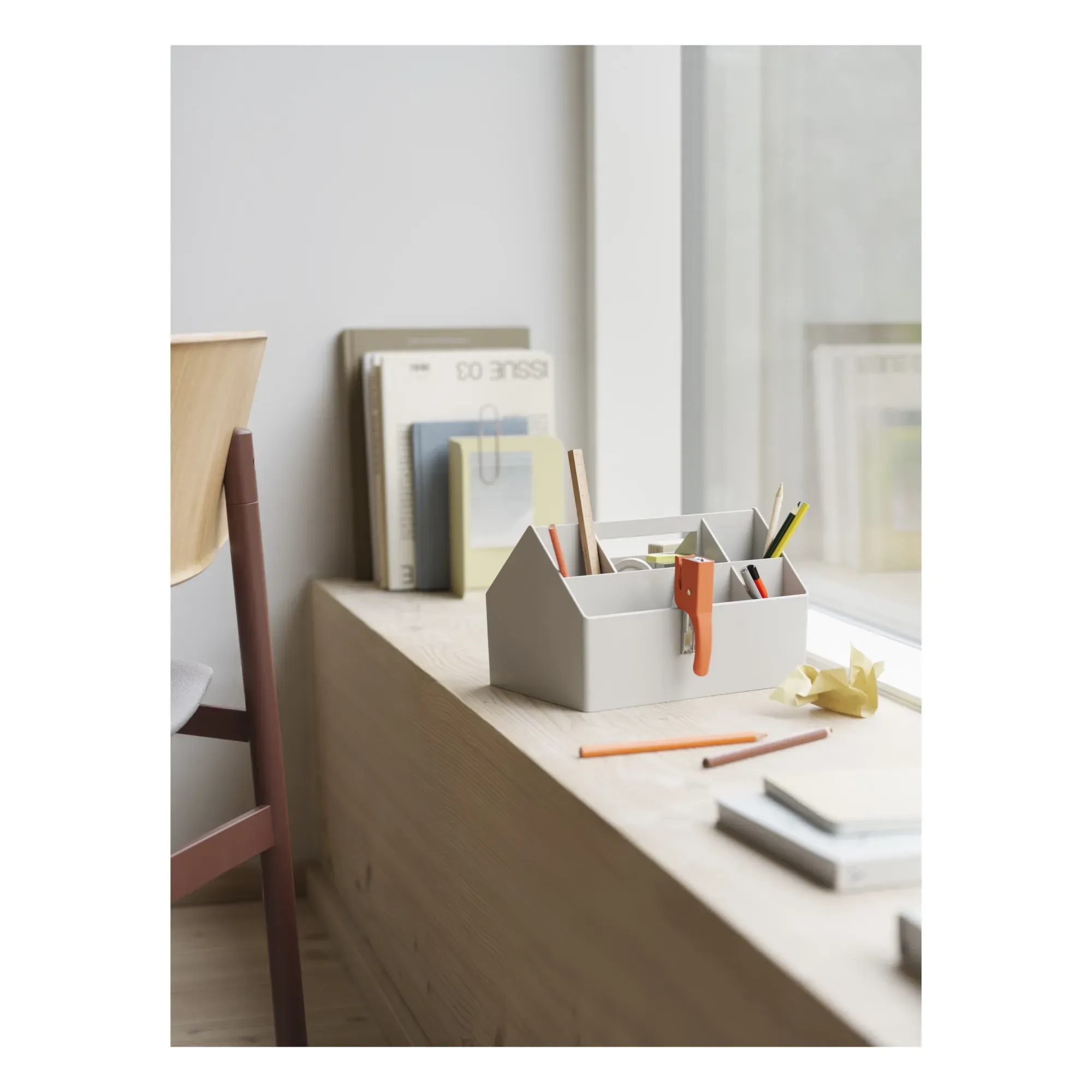 Sketch Storage Box with Handle - Light Grey, Recycled Plastic alternate view
