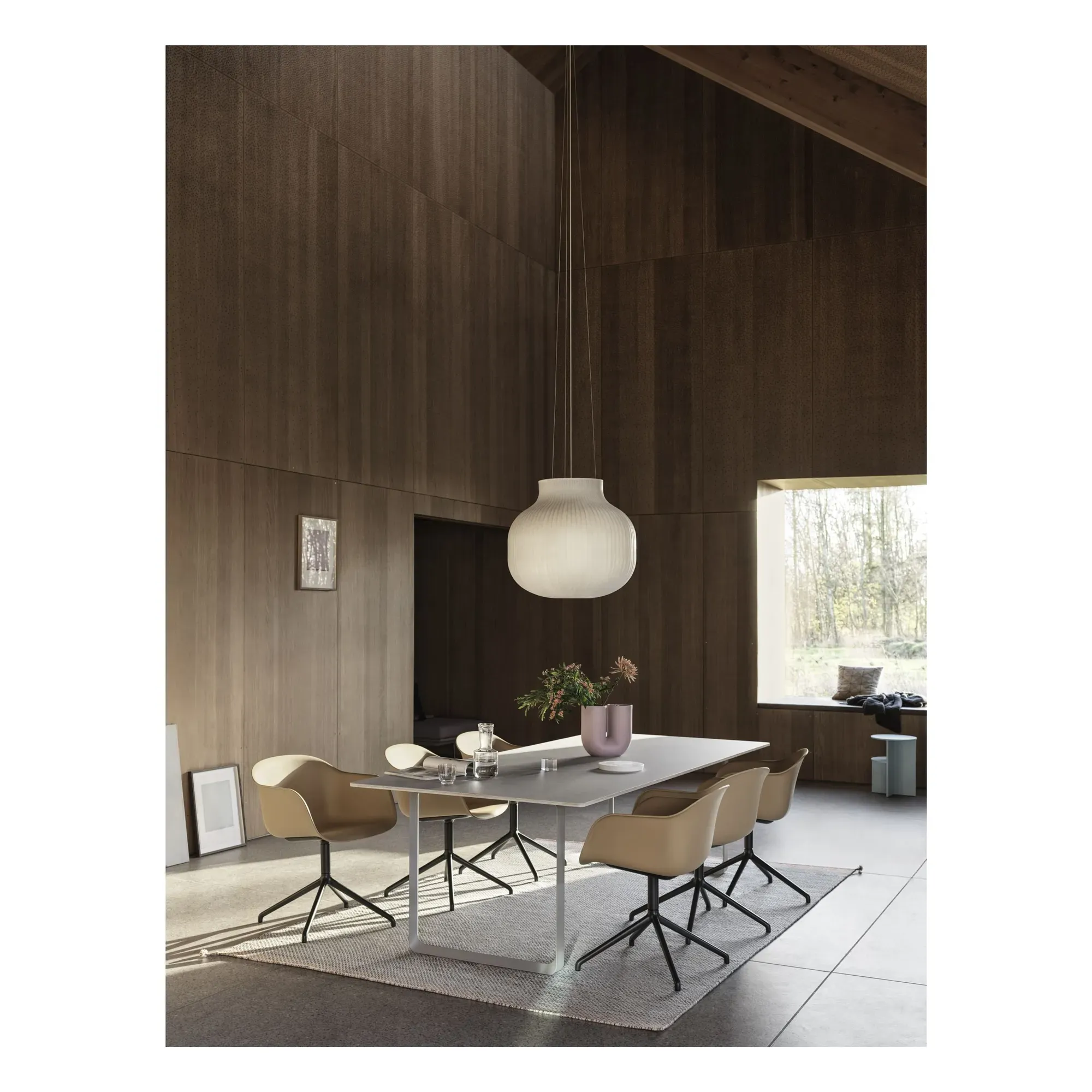 Strand by Benjamin Hubert Closed Suspension Lamp - White, Steel alternate view