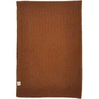 Organic Cashmere Pointelle Blanket - Brick Red, Cashmere alternate view