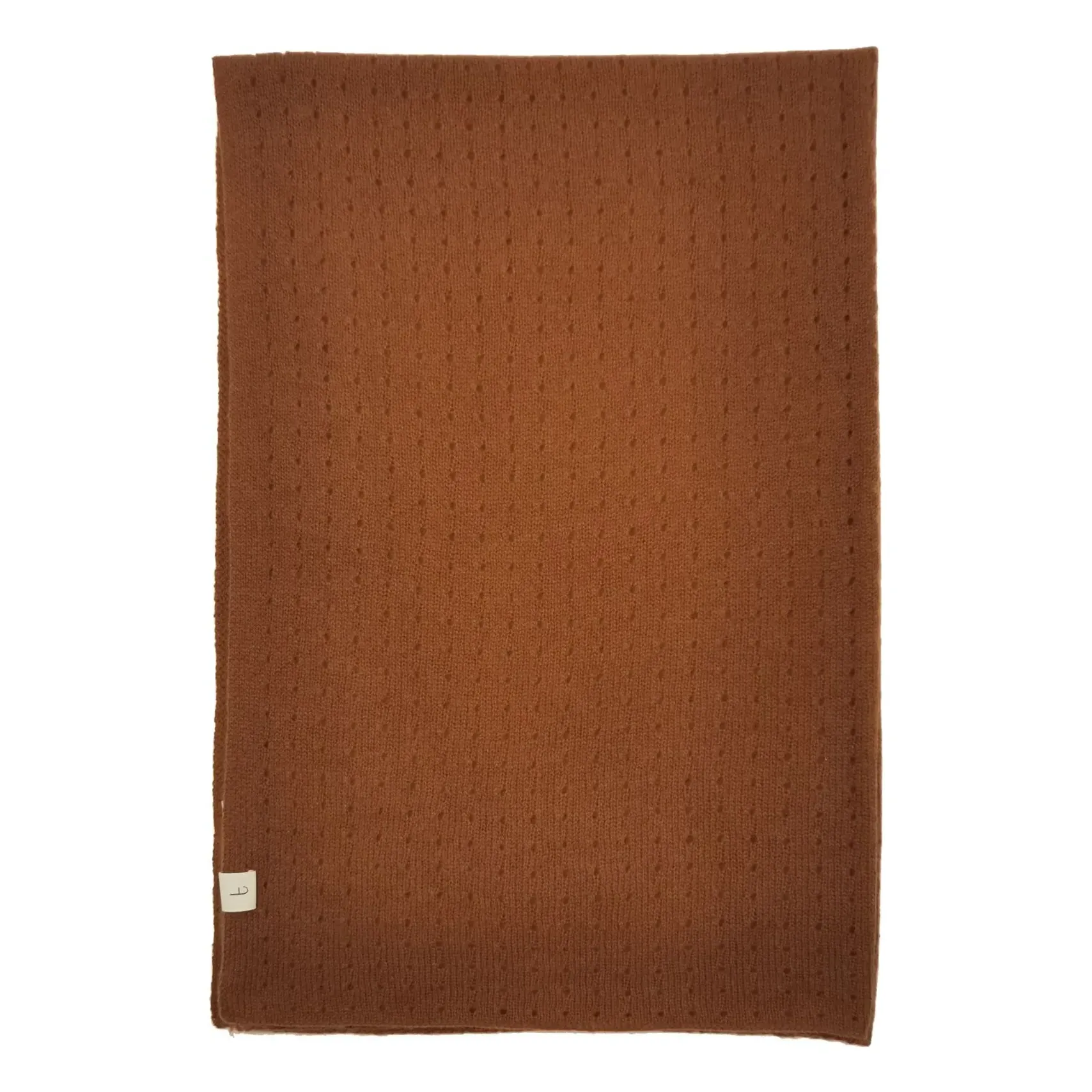 Organic Cashmere Pointelle Blanket - Brick Red, Cashmere product