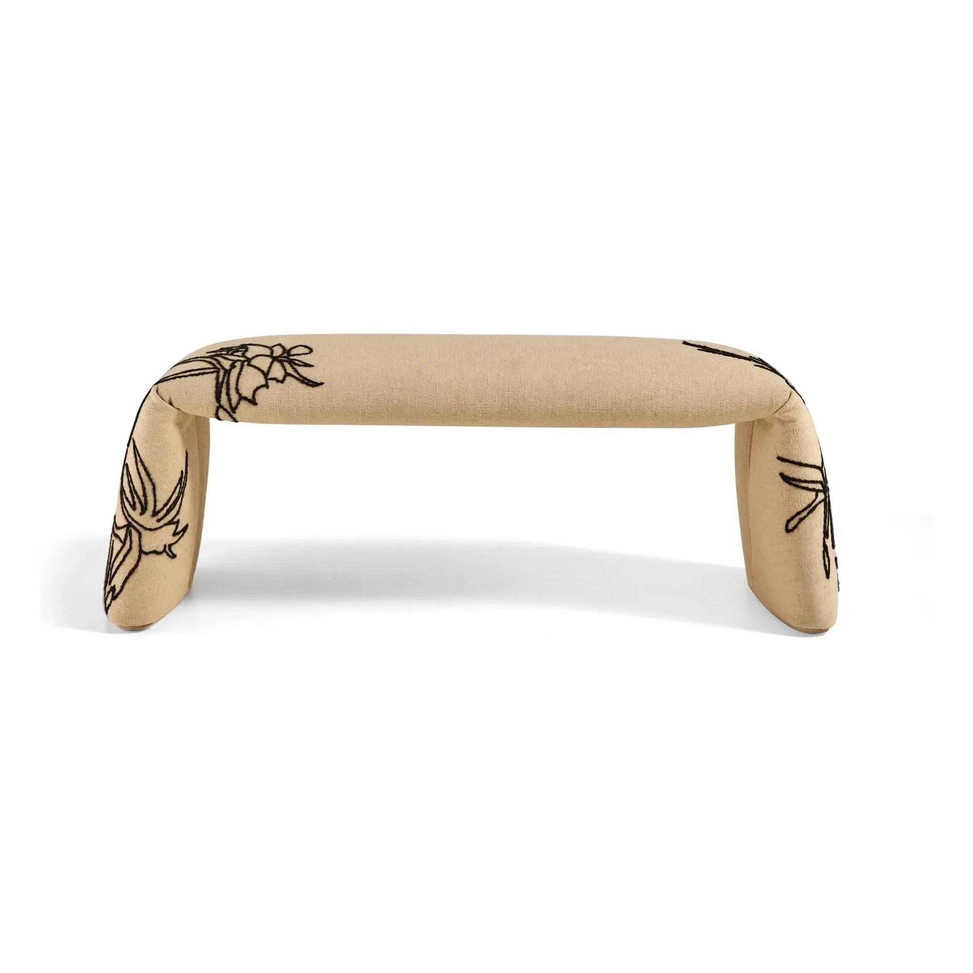 Folded Flowers Bench - Beige, Wool product