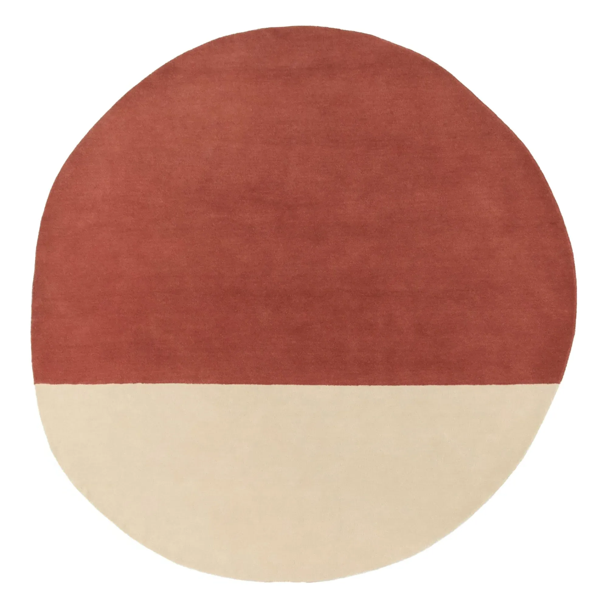 Pearls Round Wool Rug - Brick Red product