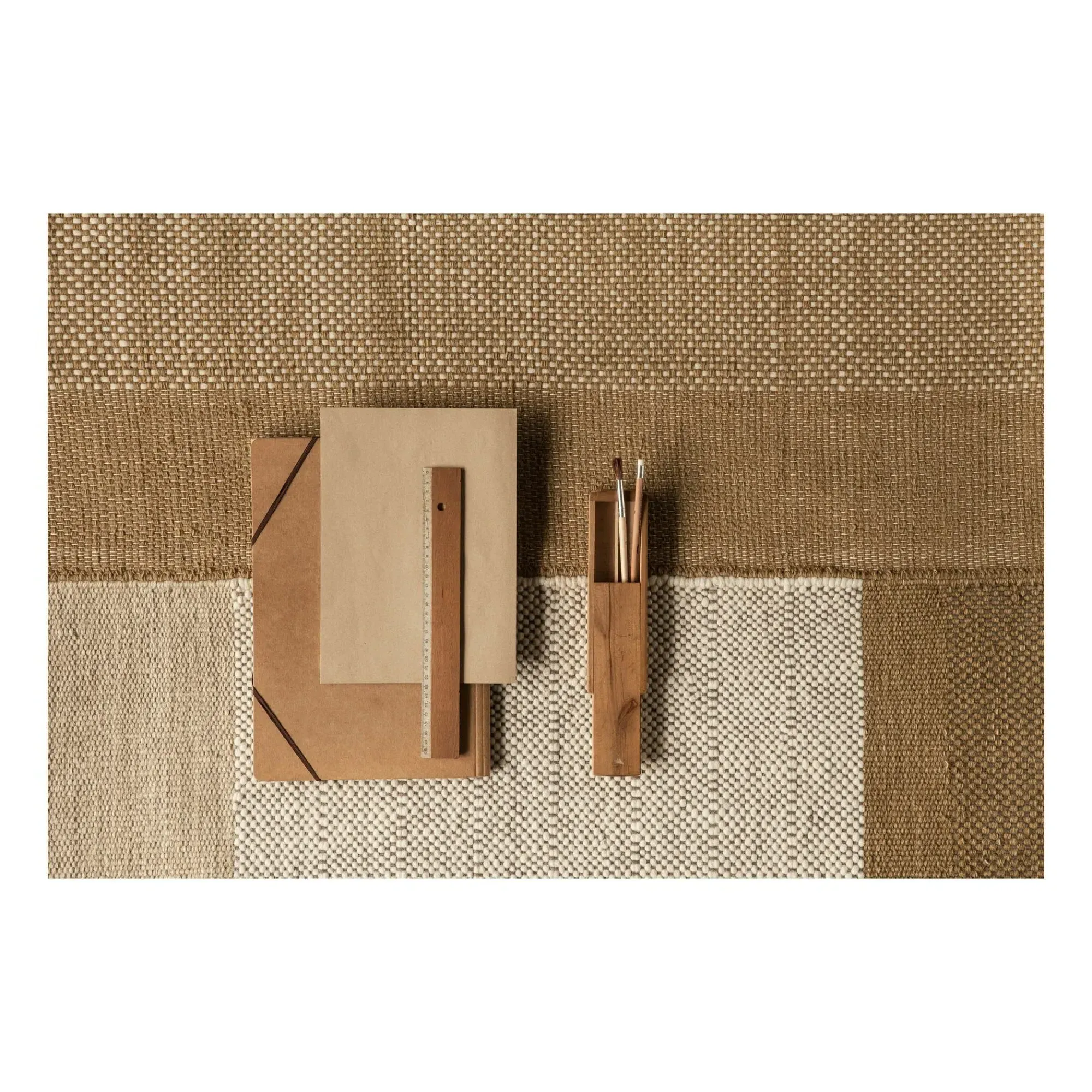Tres Elisa Padrón Flat-Weave Dhurrie Rug - Ochre, Wool alternate view