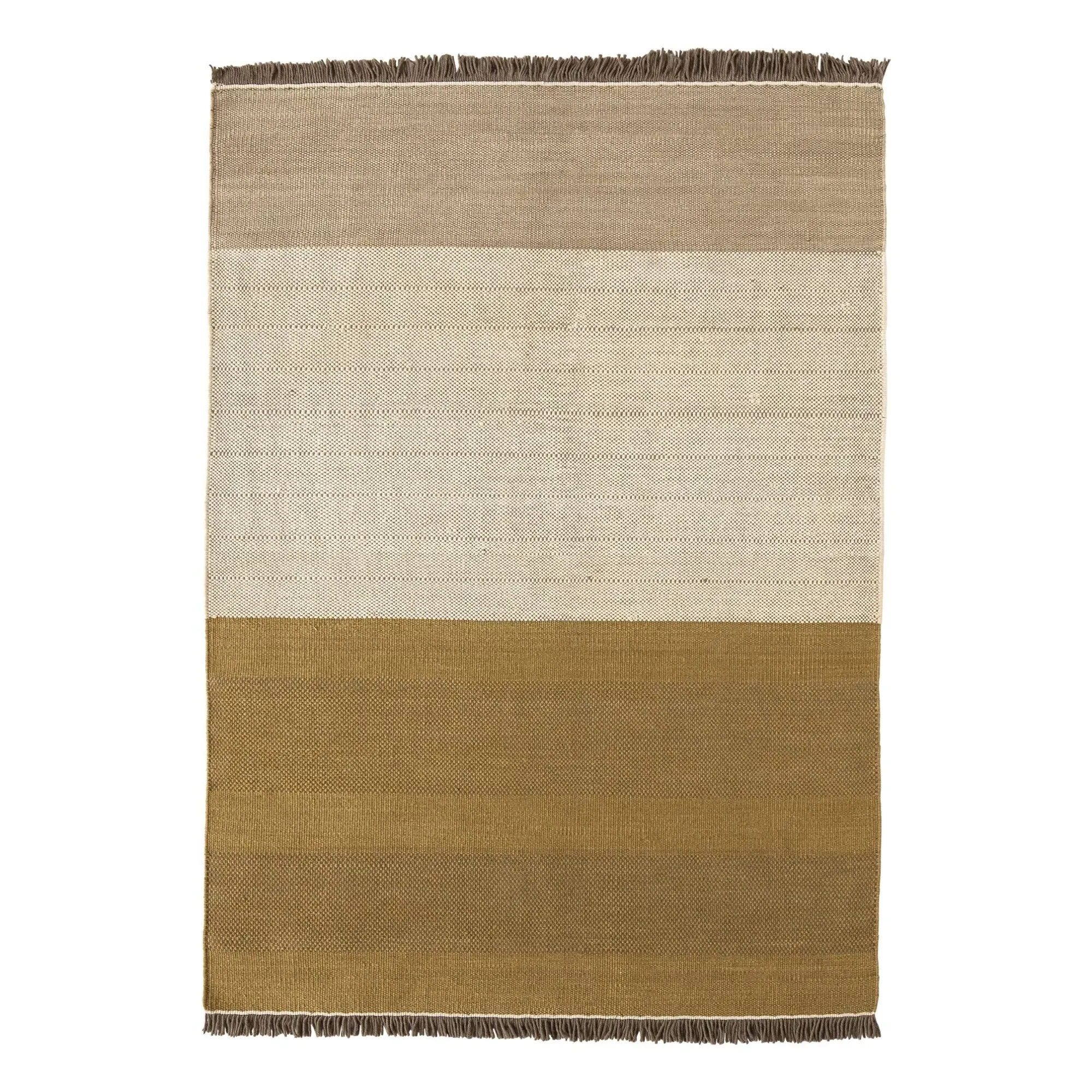 Tres Elisa Padrón Striped Flat-Weave Rug - Ochre, Wool product