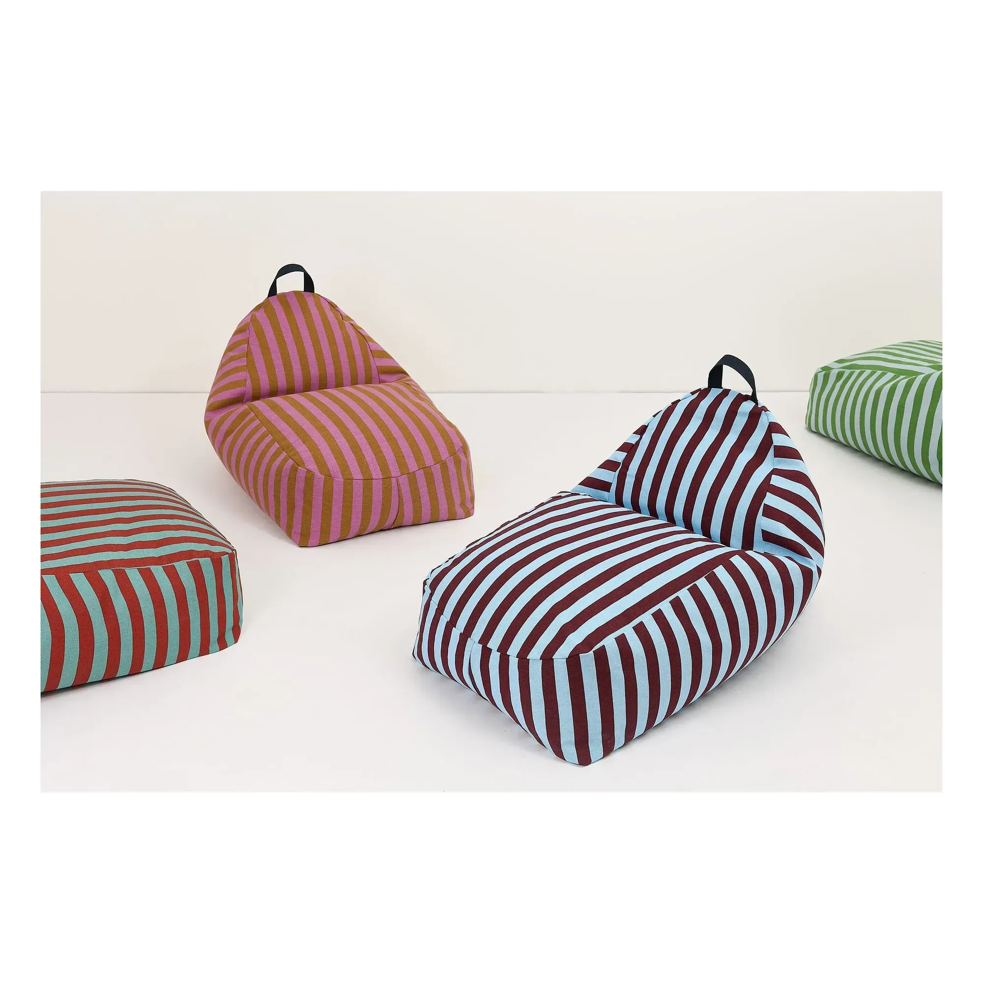 Bliss Long Pouffe Beanbag with Backrest - Pink, Organic Cotton alternate view