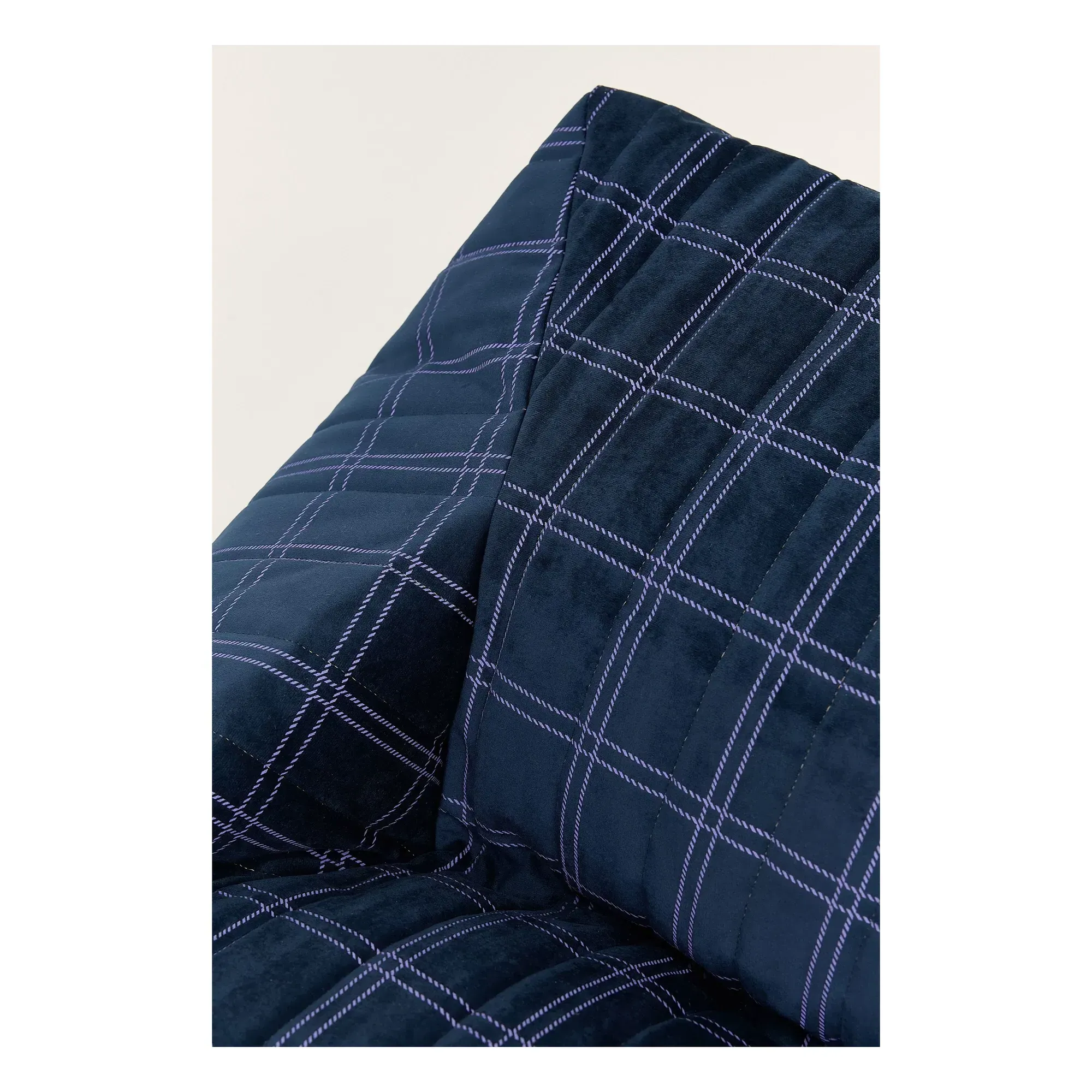 Chelsea Footstool - Navy Blue, Recycled Velvet alternate view