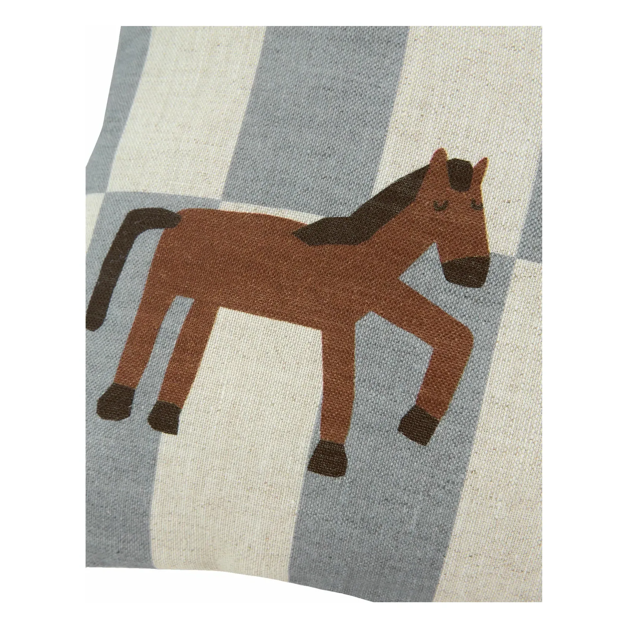 Cheval Vibes Rectangular Cushion - Blue, French Linen alternate view
