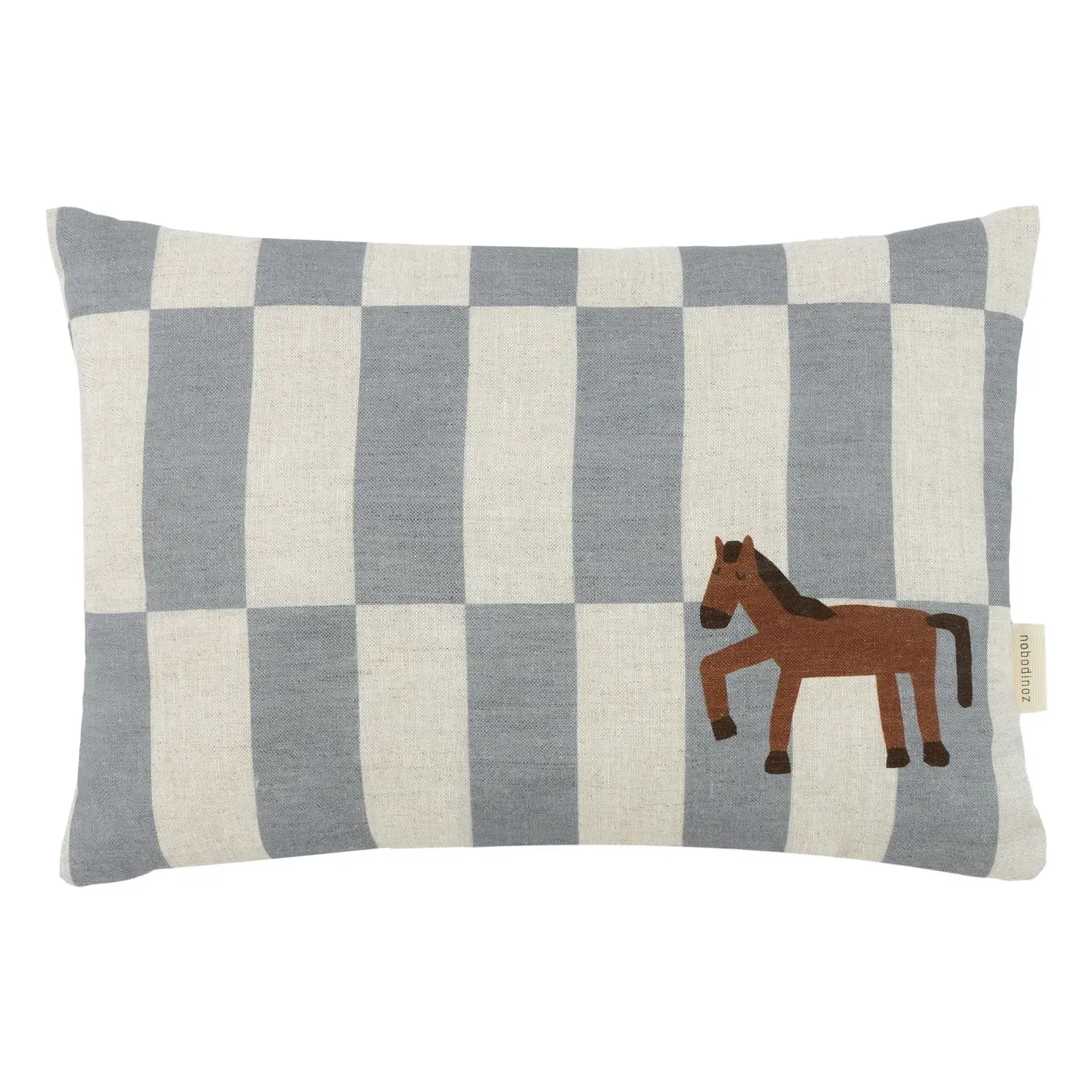 Cheval Vibes Rectangular Cushion - Blue, French Linen product