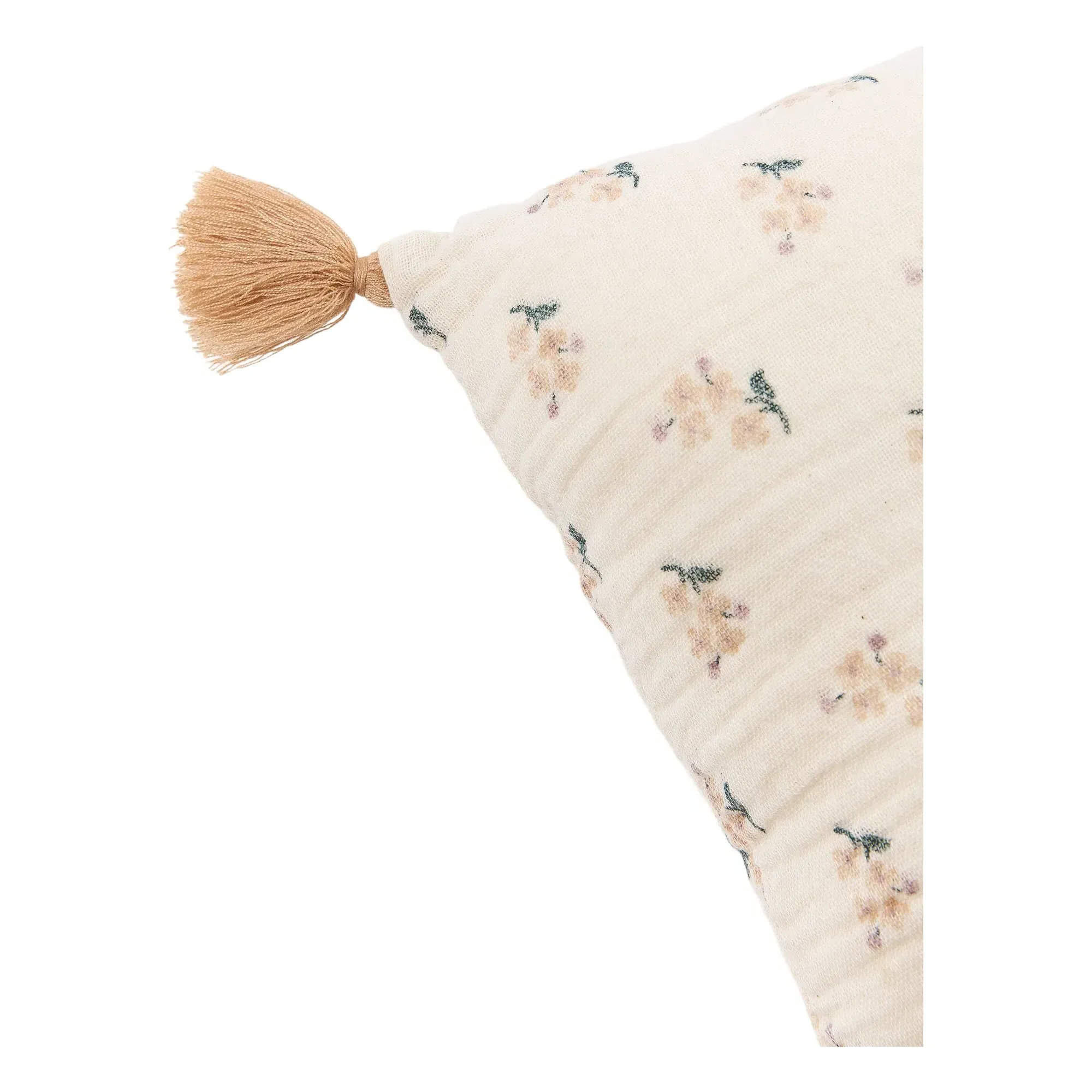 Darling Rectangular Cushion with Tassels - Beige, Organic Cotton alternate view