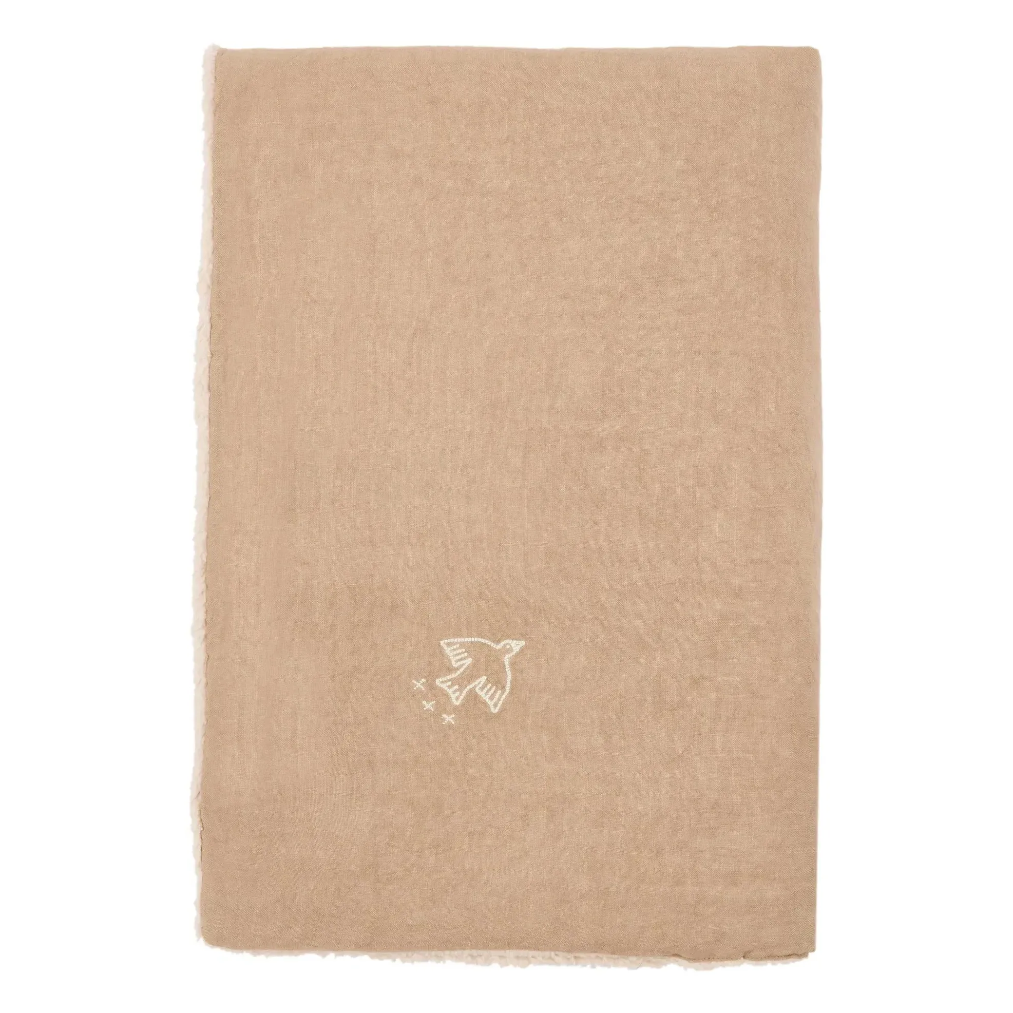 Embroidered Winter Blanket - Sesame, French Linen product