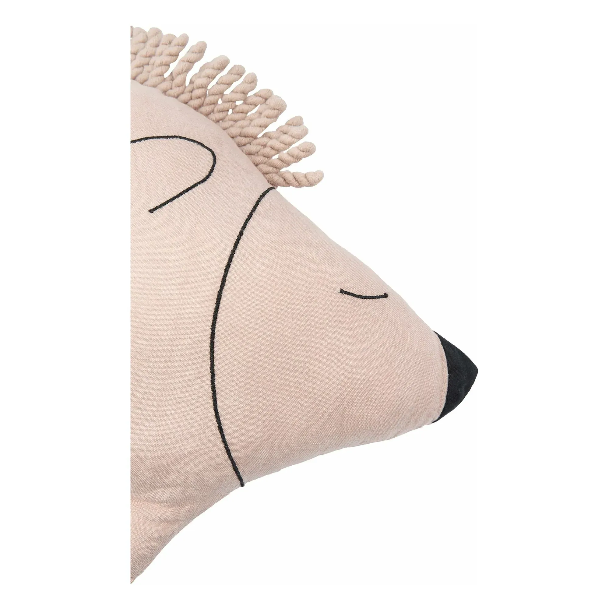 Enzo the Hedgehog Cushion - Pale Pink, French Linen alternate view