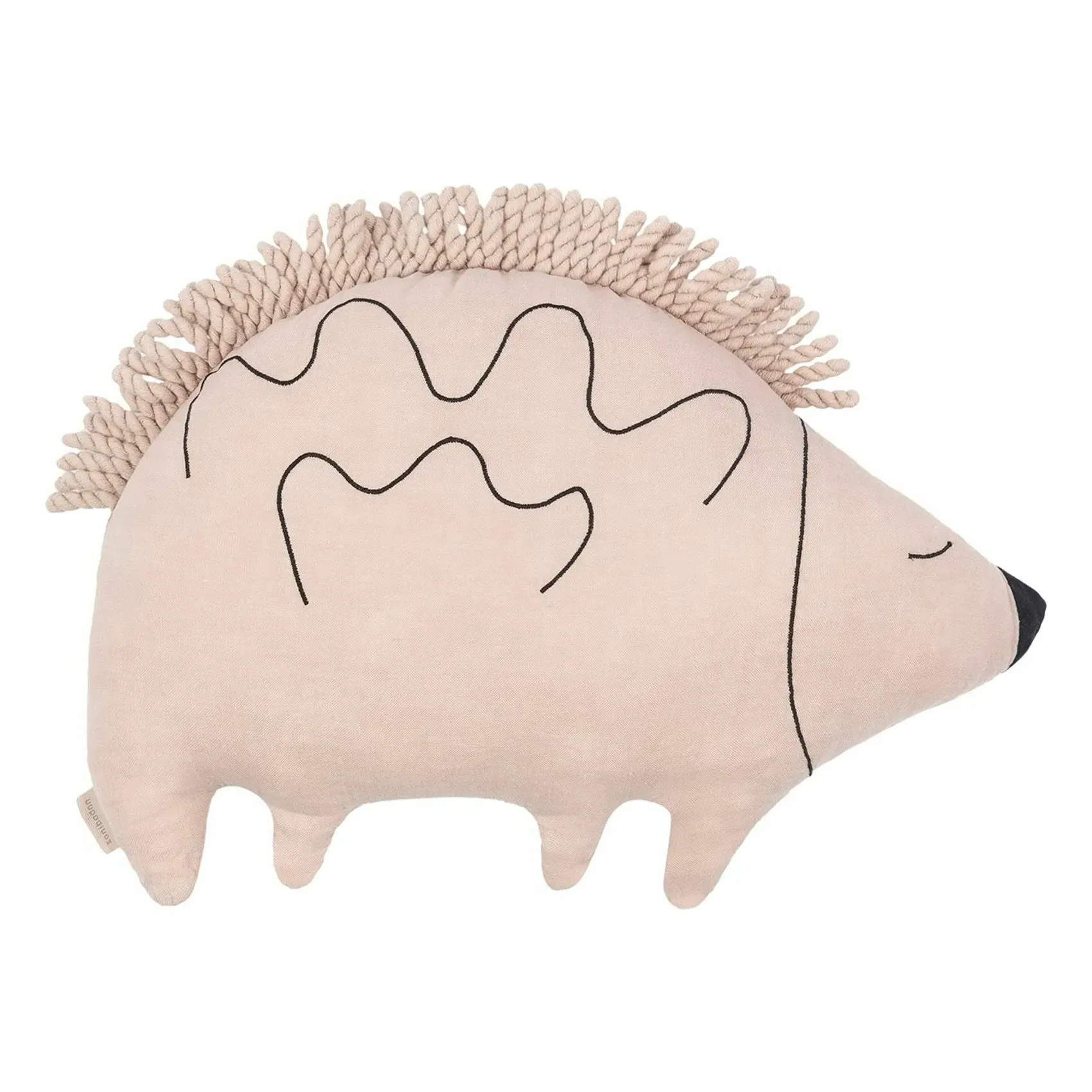 Enzo the Hedgehog Cushion - Pale Pink, French Linen product