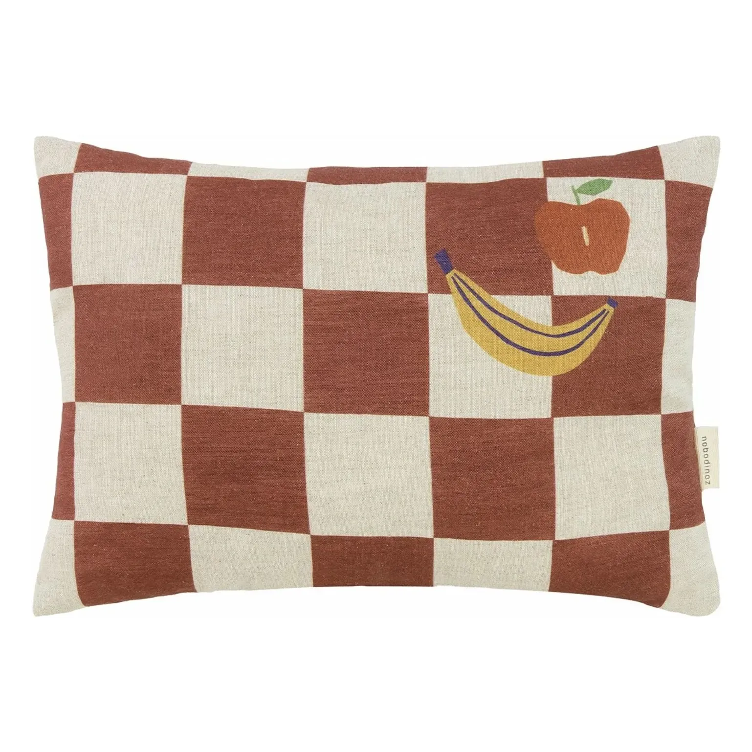 Fruits Vibes Rectangular Cushion - Camel, French Linen product