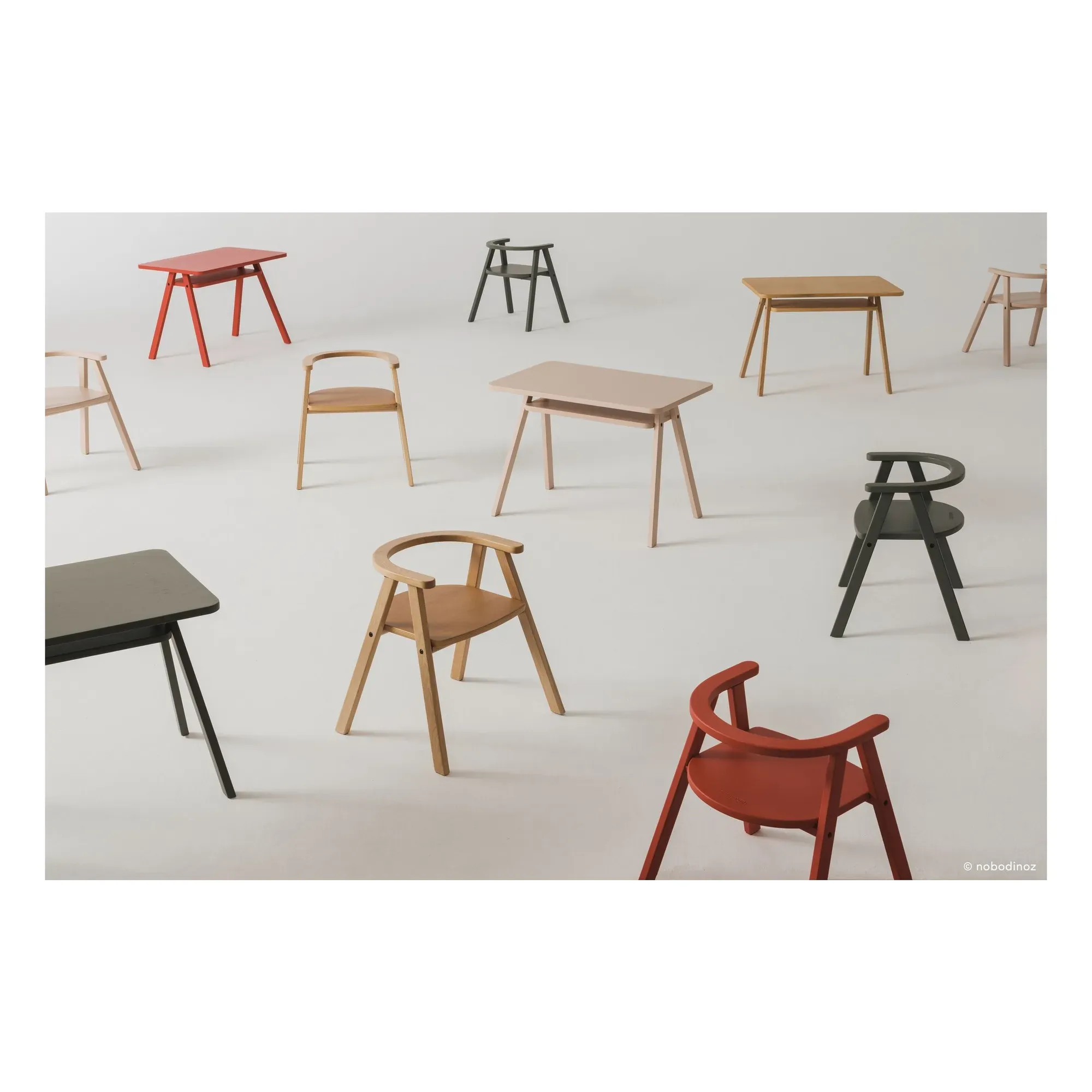 Growing Green Kids Desk with Shelf - Red, Beech alternate view