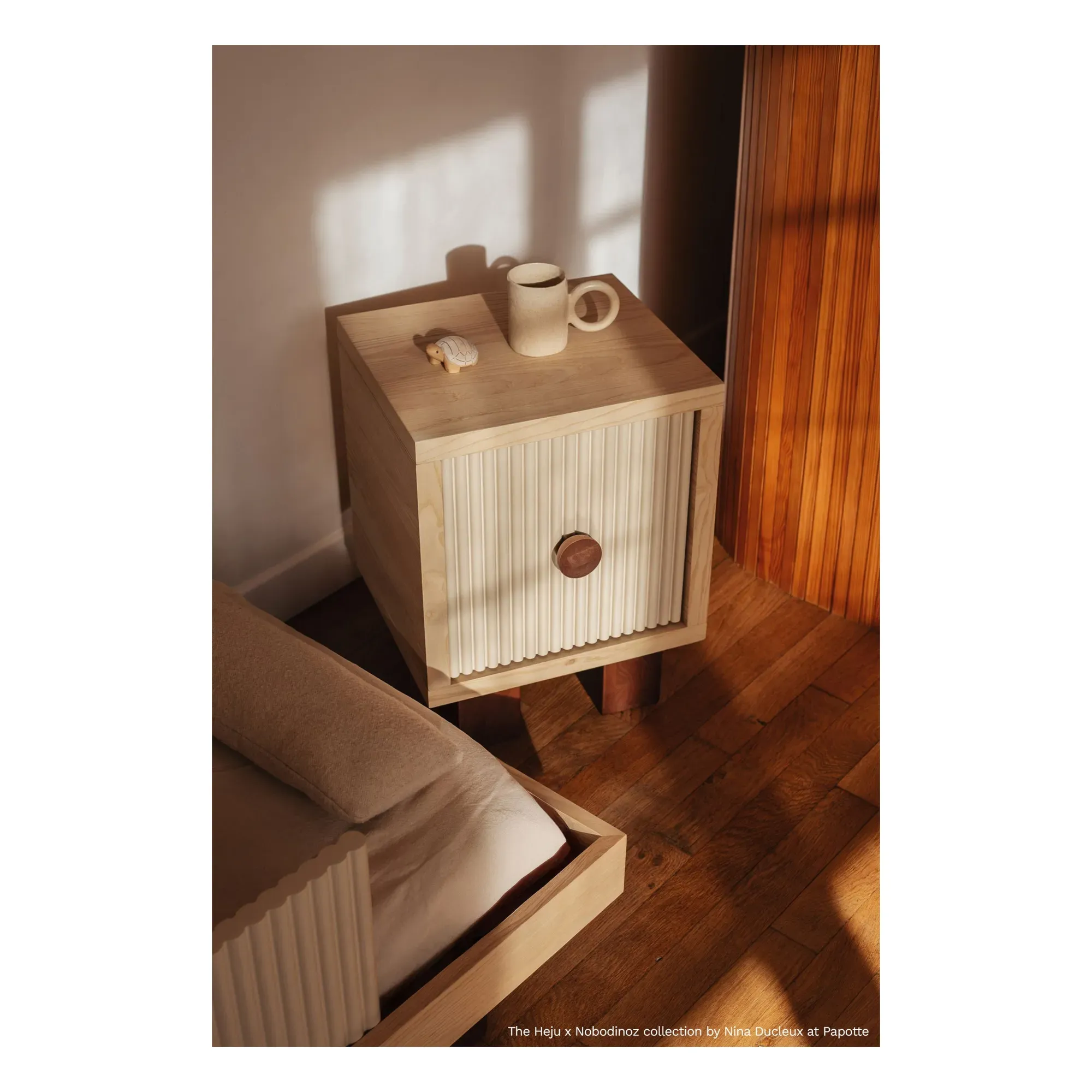 Heju Bedside Table - Natural, Ashwood Veneer alternate view