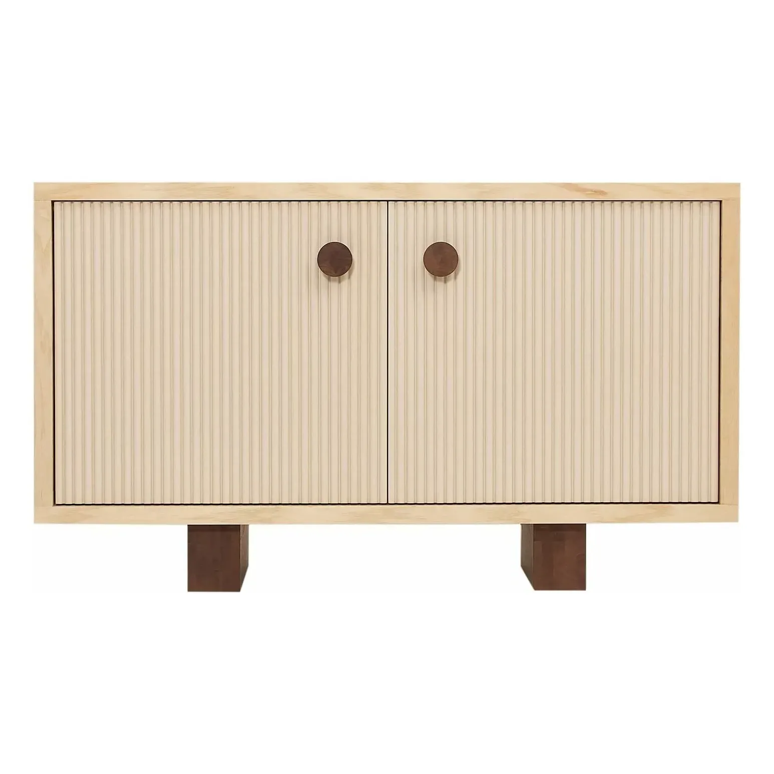 Heju Buffet with Grooved Doors - Natural, Rubberwood product