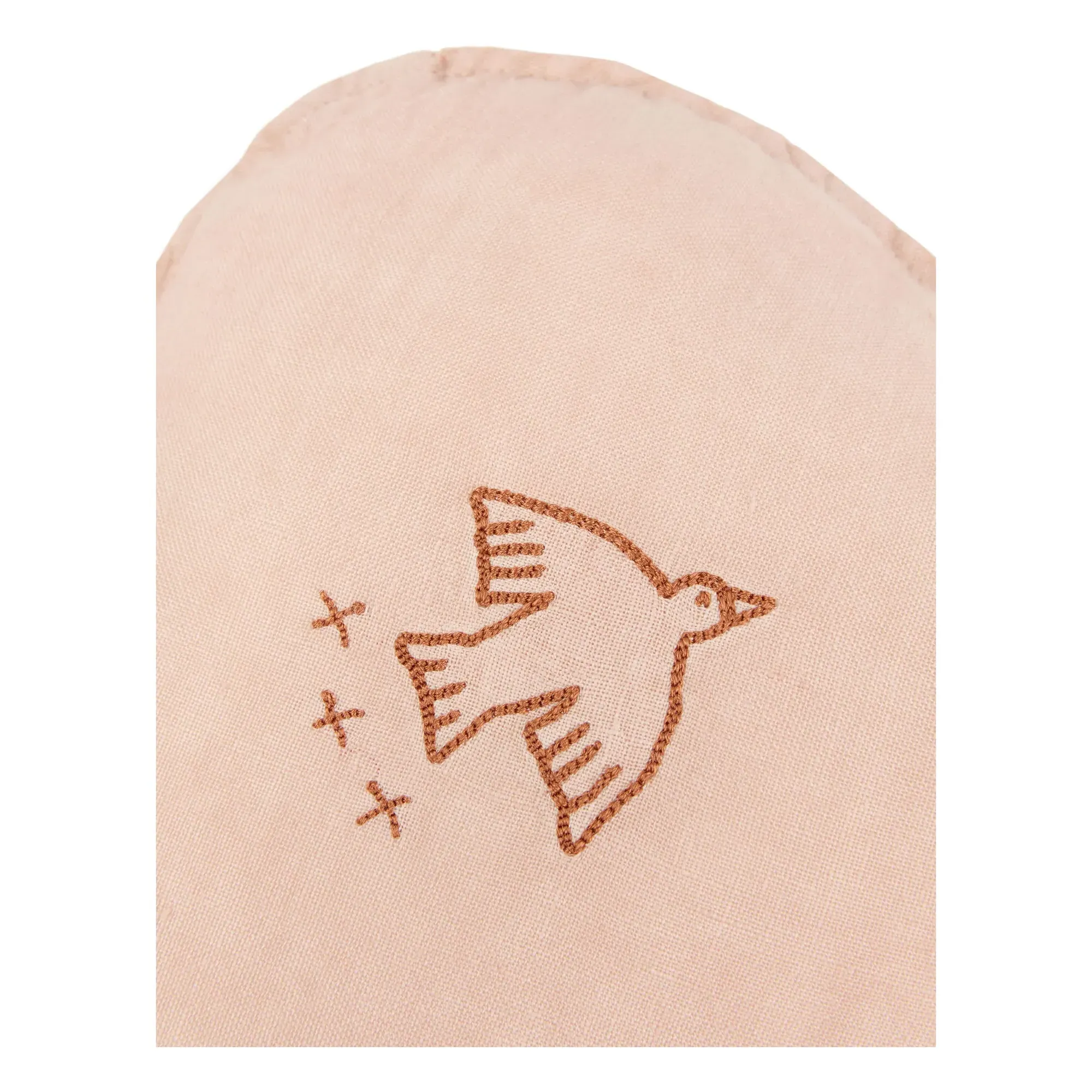 L1N0 Cloud Cushion with Bird Embroidery - Powder Pink, French Linen alternate view
