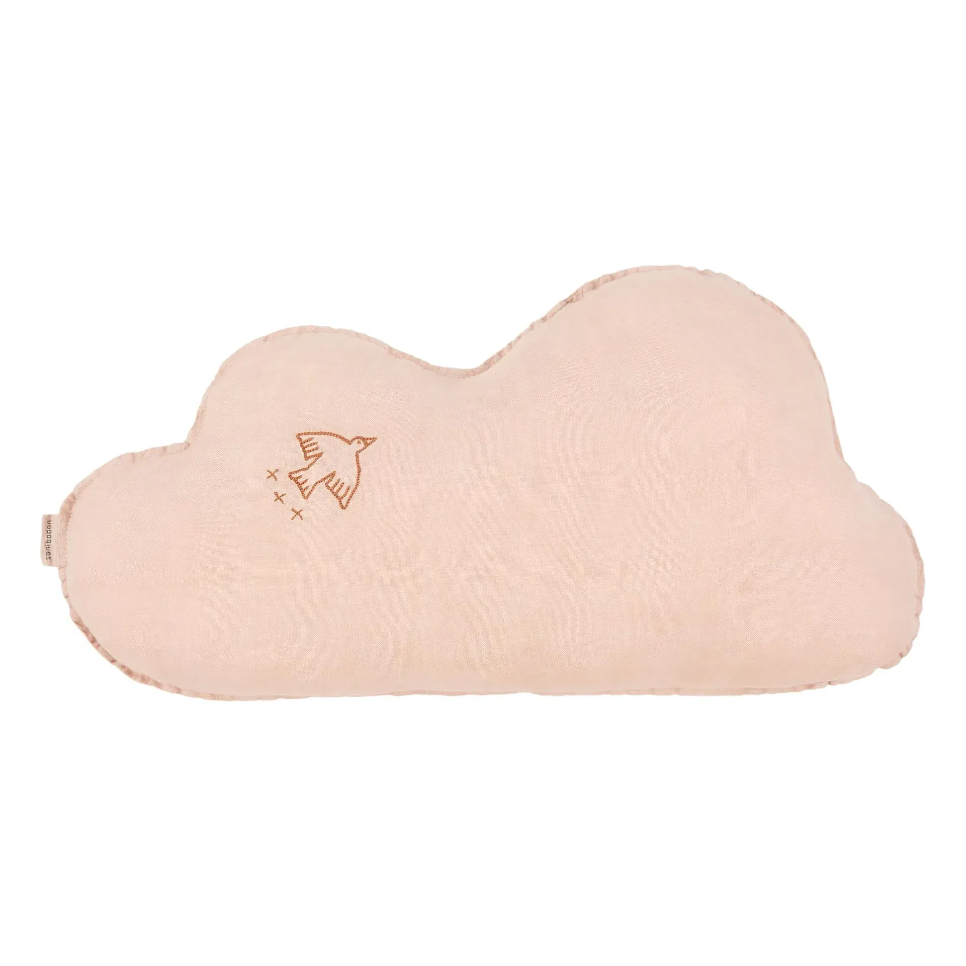 L1N0 Cloud Cushion with Bird Embroidery - Powder Pink, French Linen product