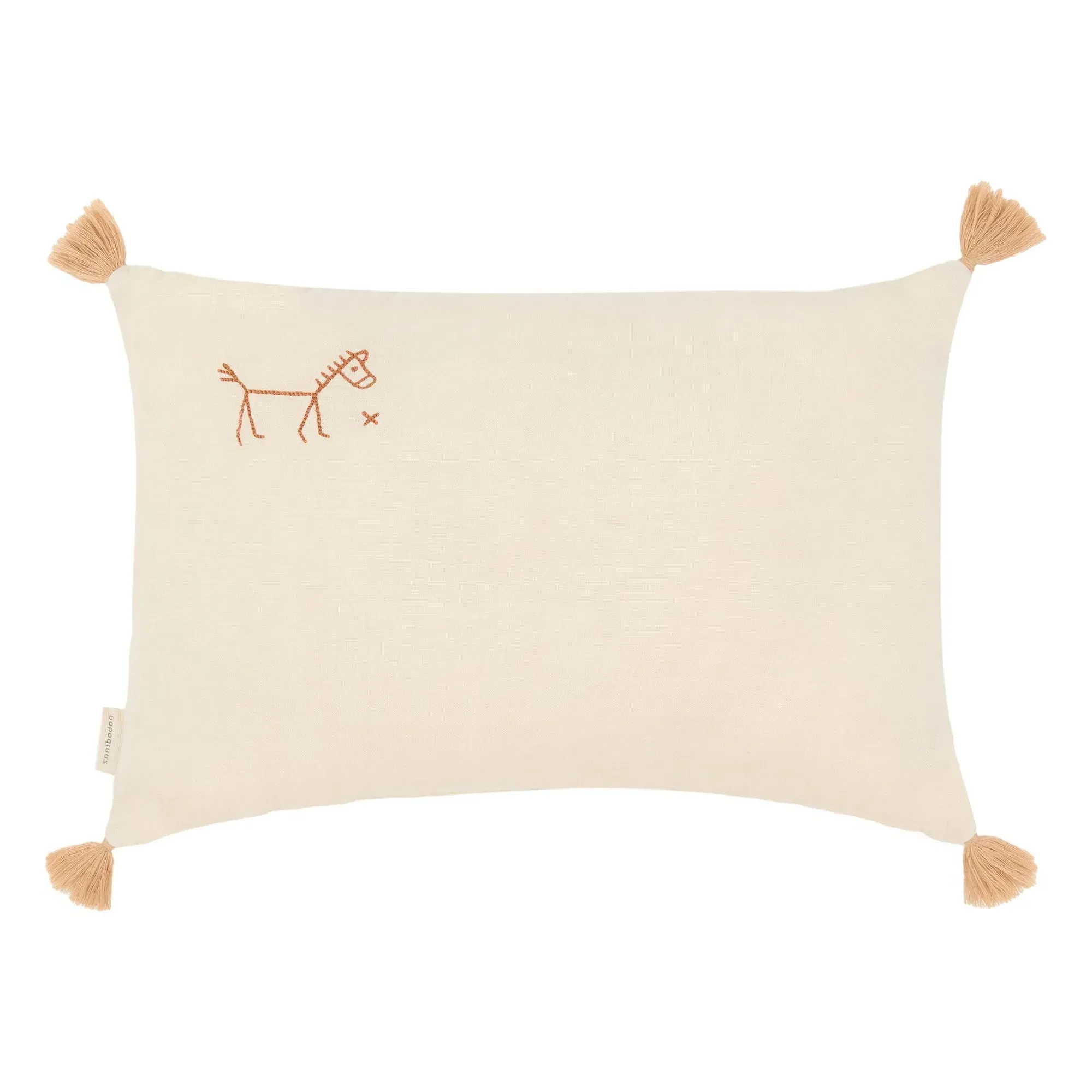 L1N0 Tassel Embroidered Cushion - Ginger, French Linen product