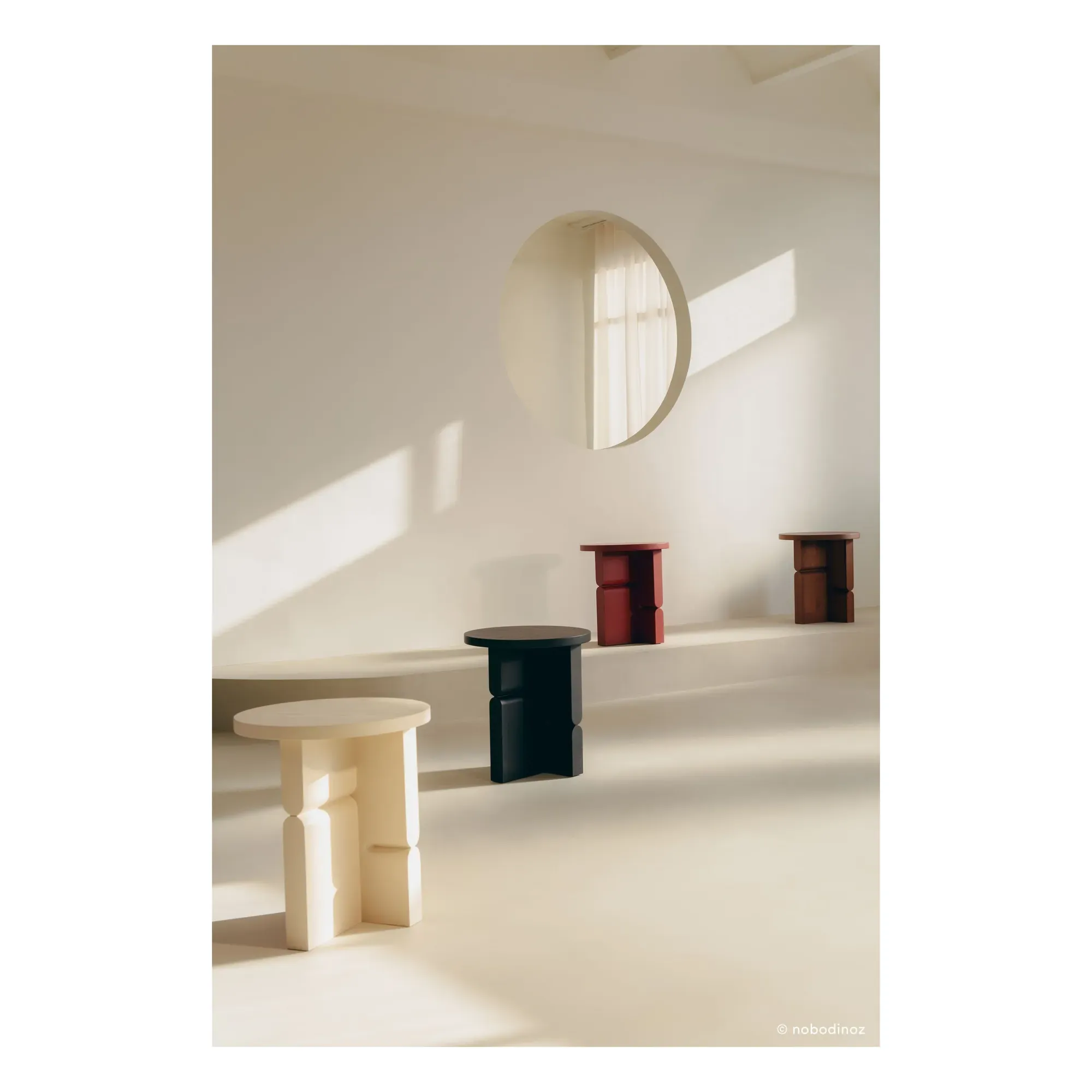 Noon Side Table - Rouge Brun, Painted Rubberwood alternate view