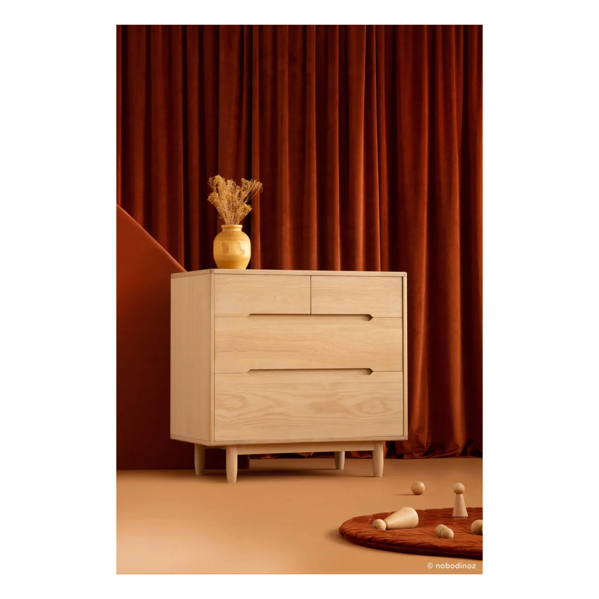 Pure 4-Drawer Chest - Oak, MDF alternate view