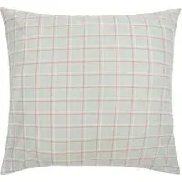 Sheldon Checks Square Pillowcase - Blue, Organic Cotton alternate view