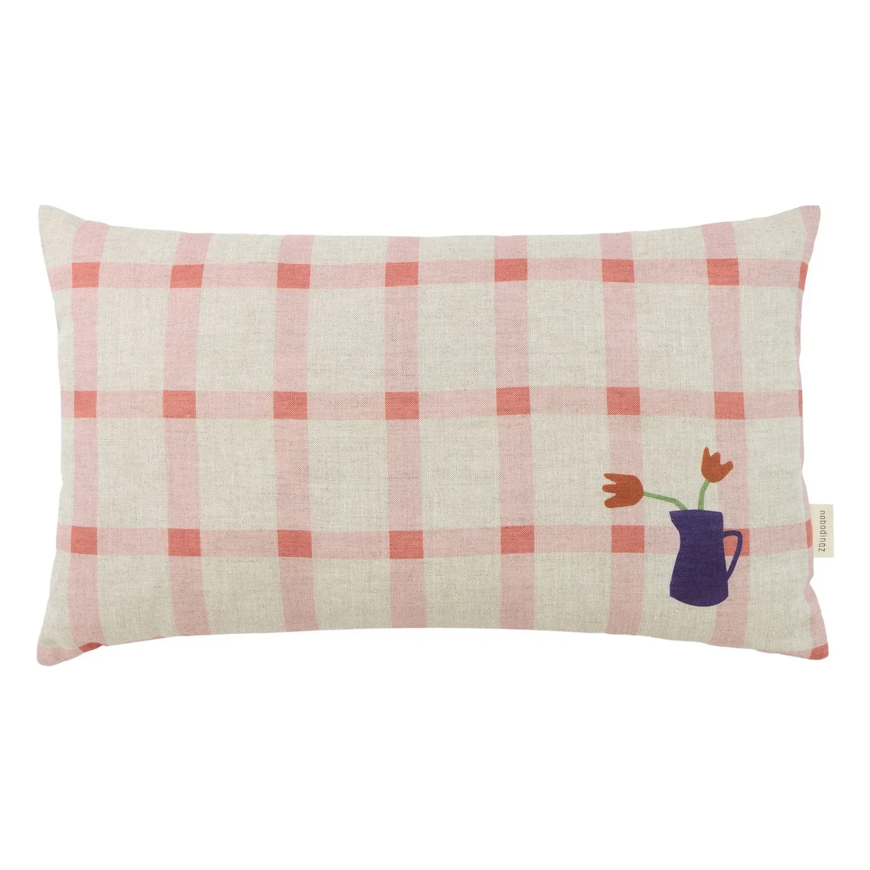 Tulipe Vibes Rectangular Cushion - Pink, French Linen product